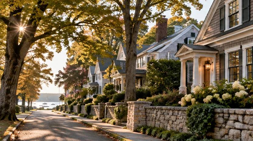 Generated New England neighborhood atmosphere for East Greenwich, not a specific company project