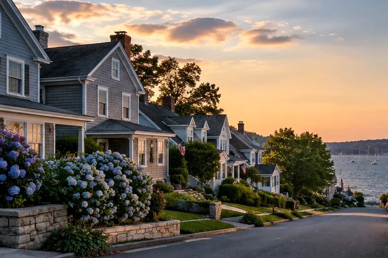 Generated New England neighborhood atmosphere for North Kingstown, not a specific company project