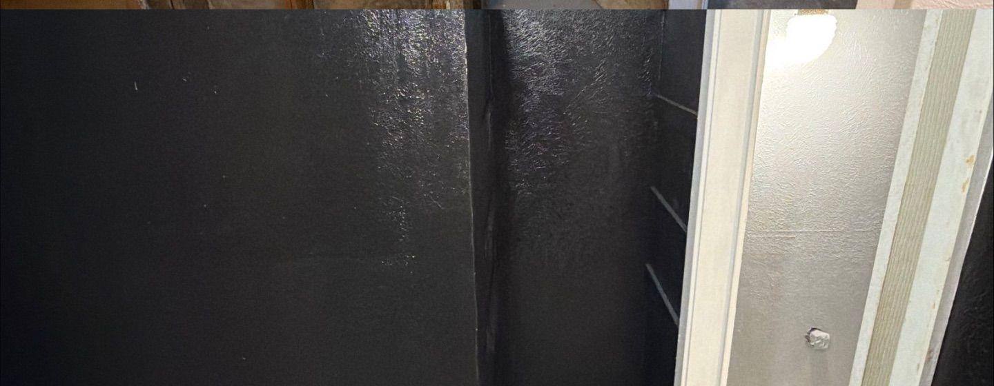 Before and after photo of a closet wall repair and repaint by Hill Country Painting in Austin, TX