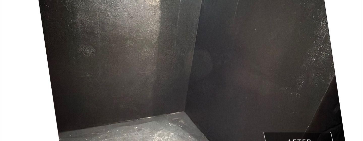 Before and after photo of a closet water damage repair by Hill Country Painting in Austin, TX