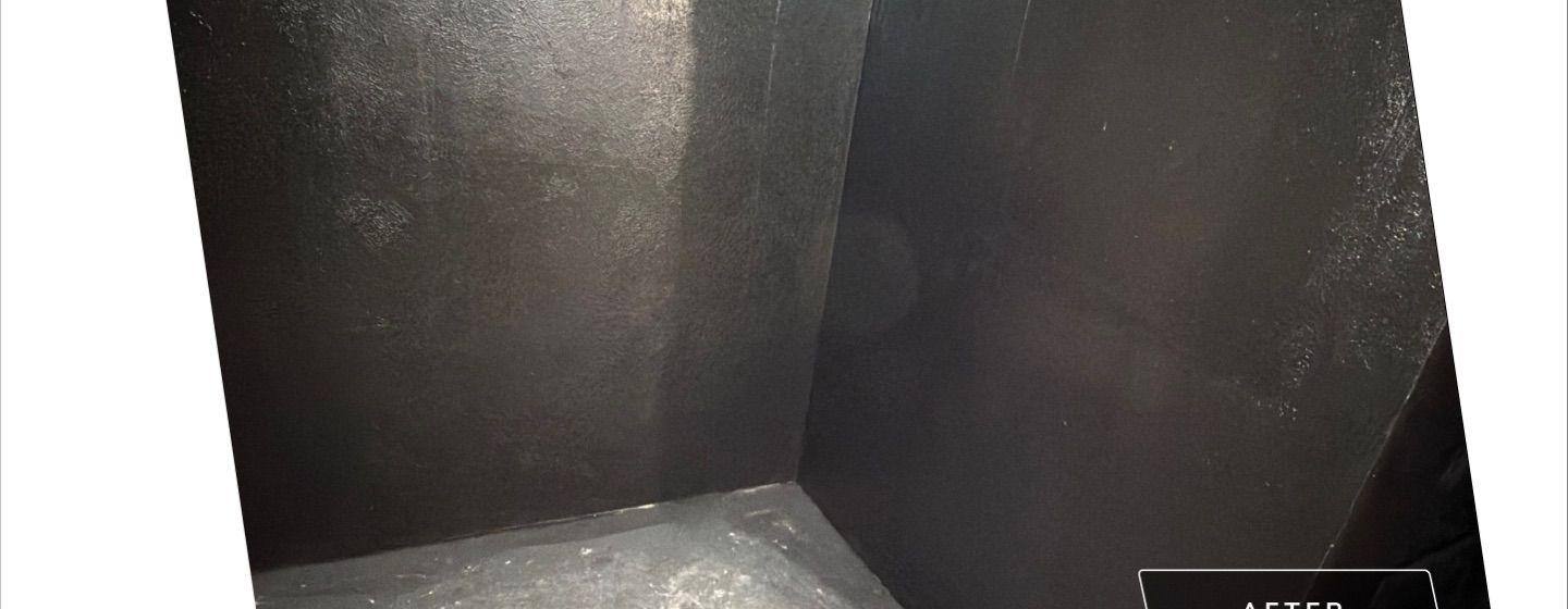 Before and after photo of a closet water damage repair by Hill Country Painting in Austin, TX