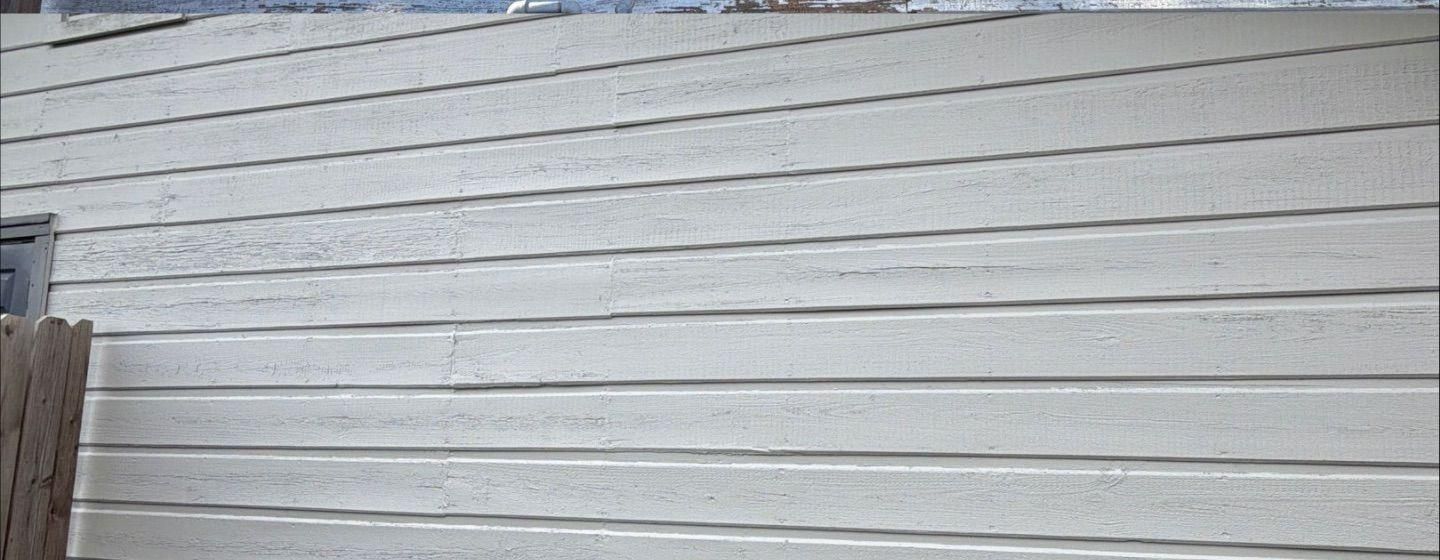 Before and after photo of exterior siding painted by Hill Country Painting in Austin, TX