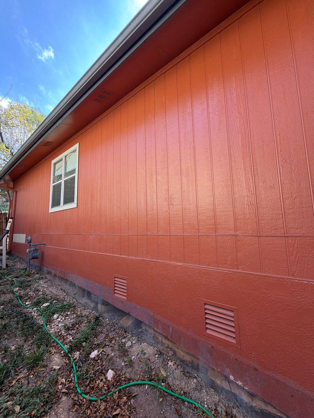 Exterior siding before painting in Austin, TX by Hill Country Painting