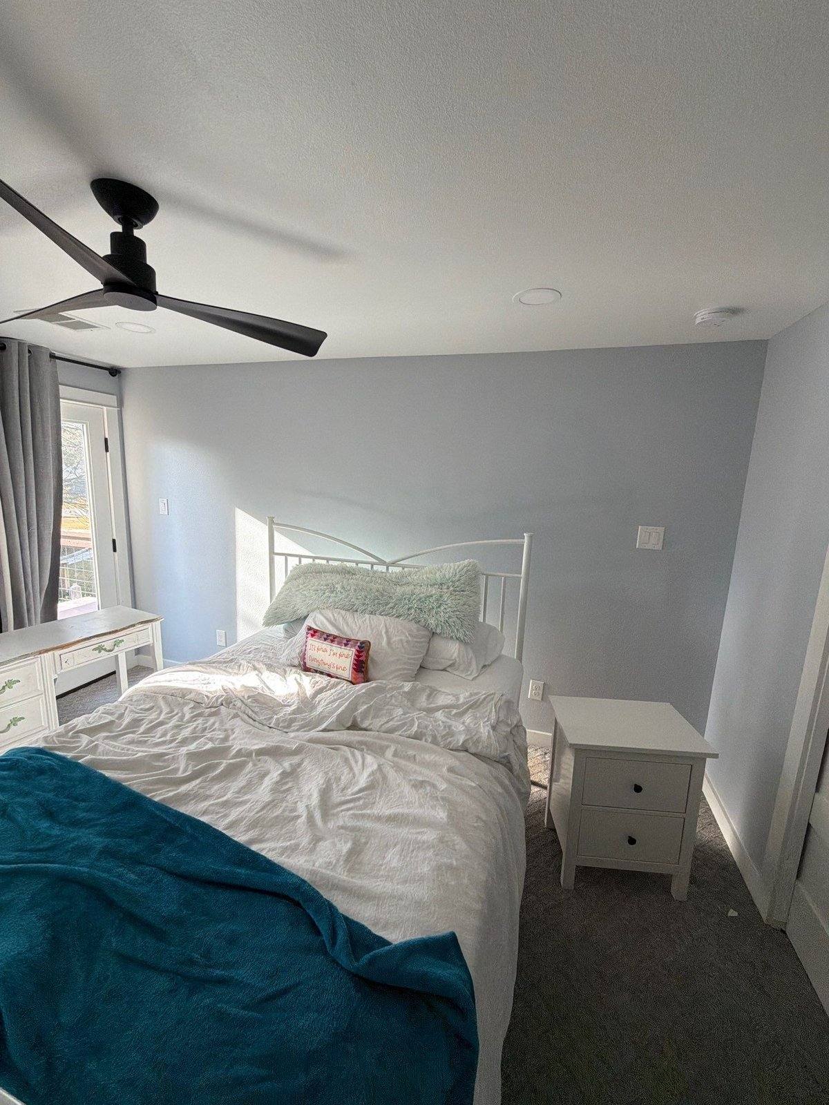 Bedroom before painting in Austin, TX by Hill Country Painting