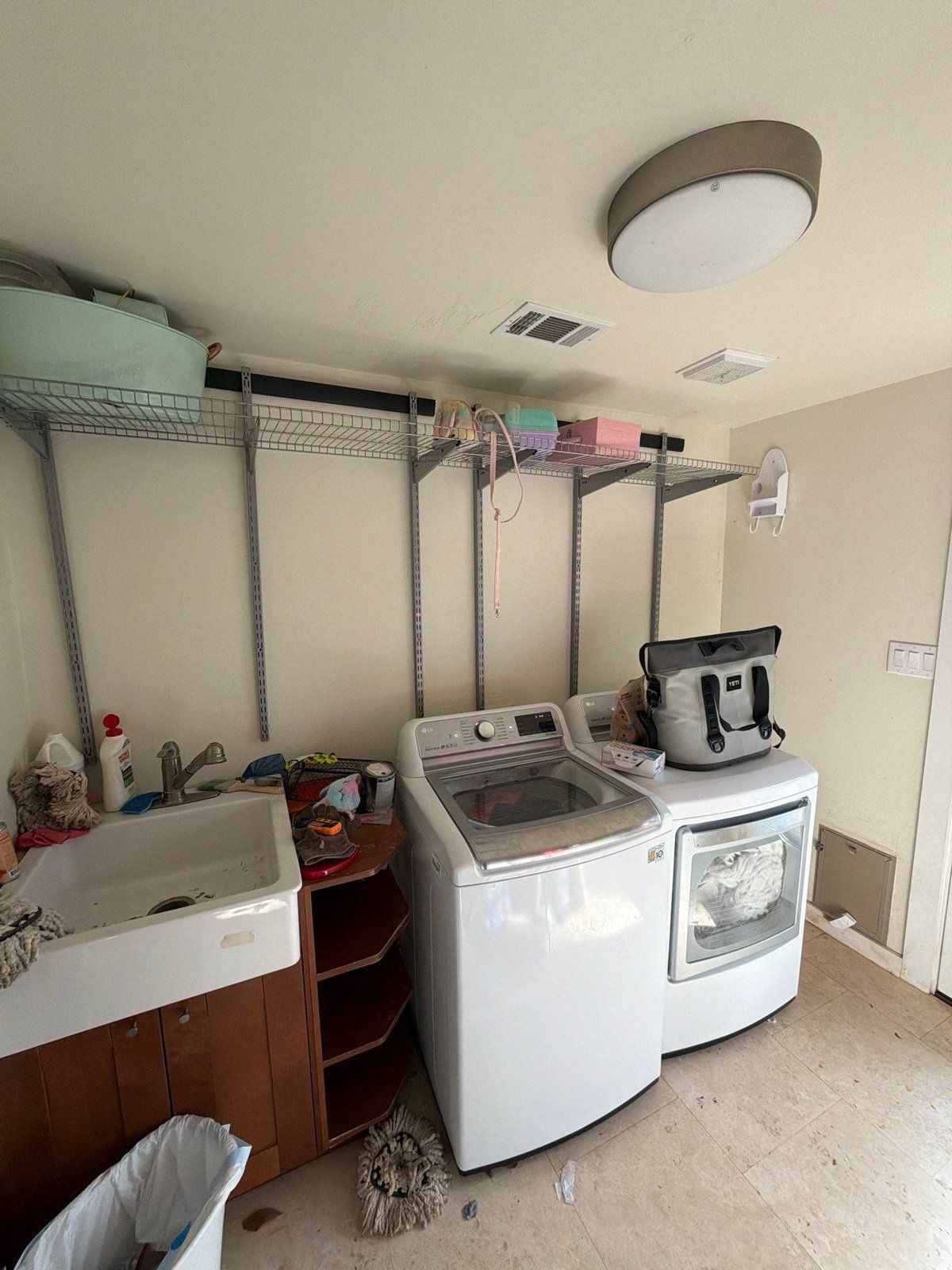 Laundry room before painting in Austin, TX by Hill Country Painting