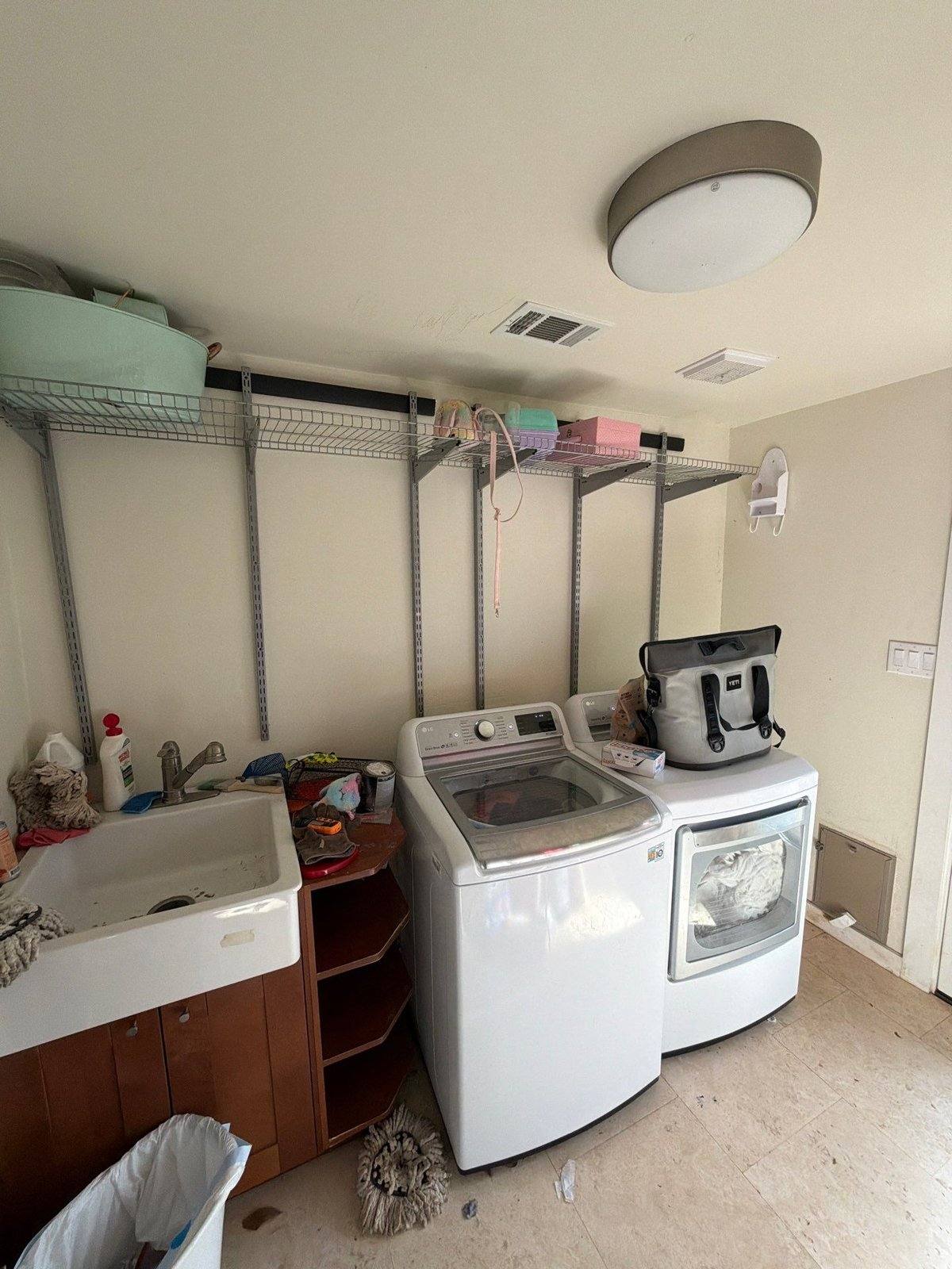 Laundry room before painting in Austin, TX by Hill Country Painting