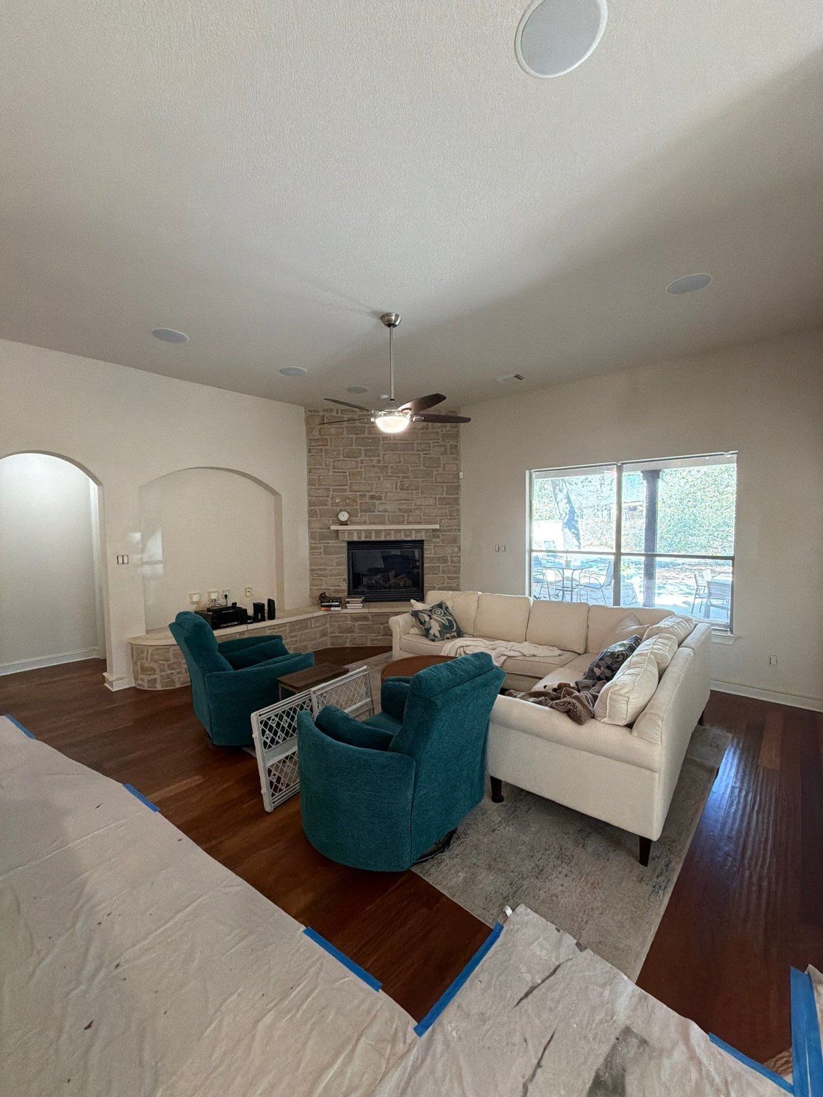 Living room before painting in Austin, TX by Hill Country Painting