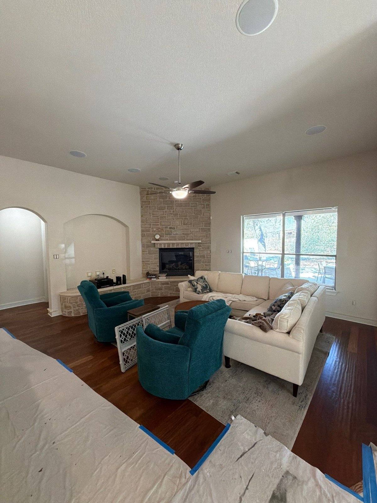 Living room before painting in Austin, TX by Hill Country Painting