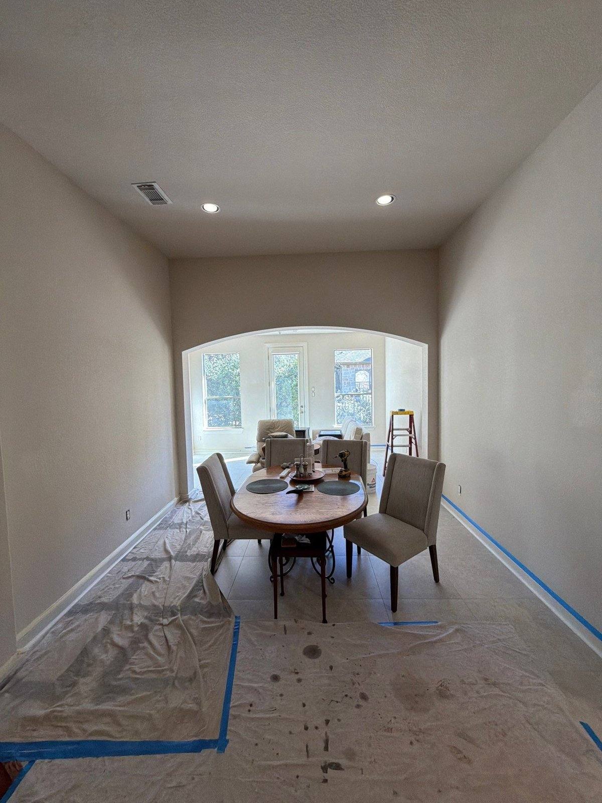 Dining area before painting in Austin, TX by Hill Country Painting