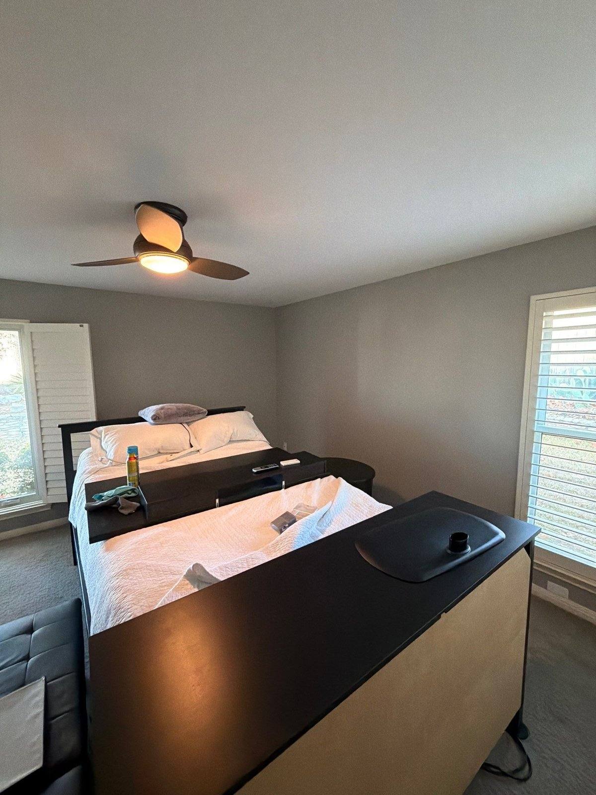 Bedroom before painting in Austin, TX by Hill Country Painting