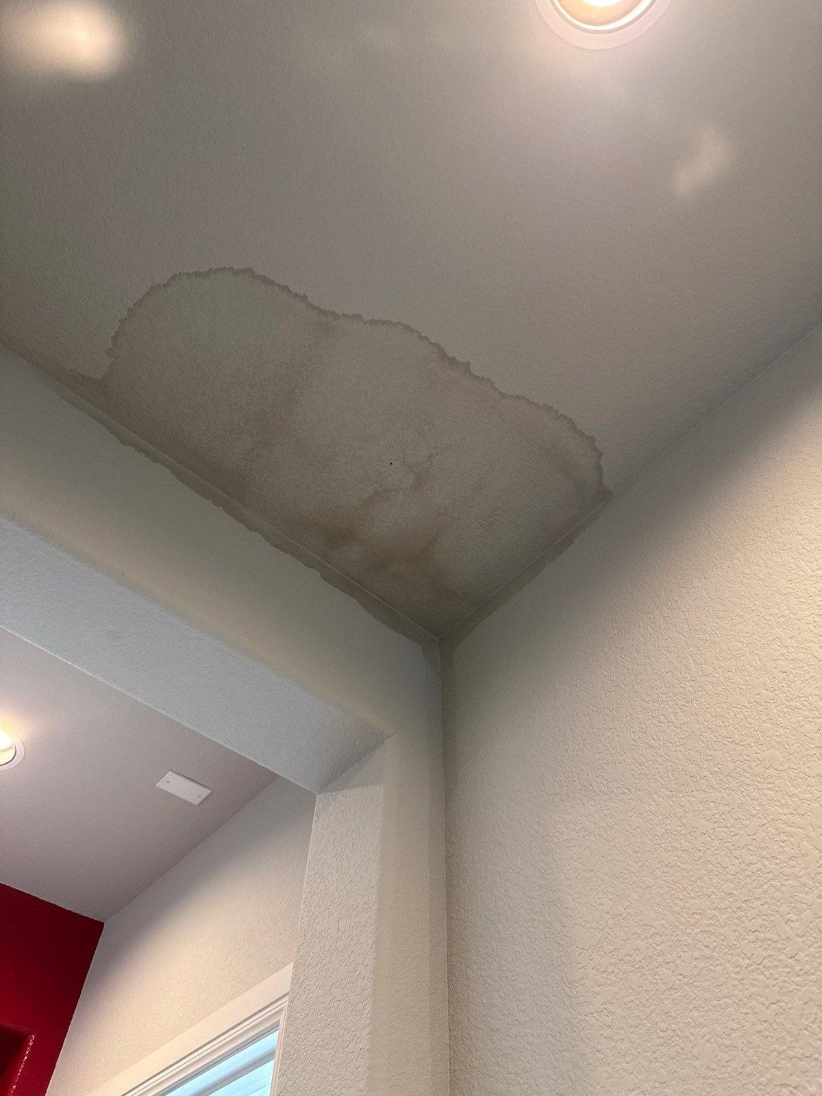 Ceiling water stain ahead of painting in Liberty Hill, TX by Hill Country Painting