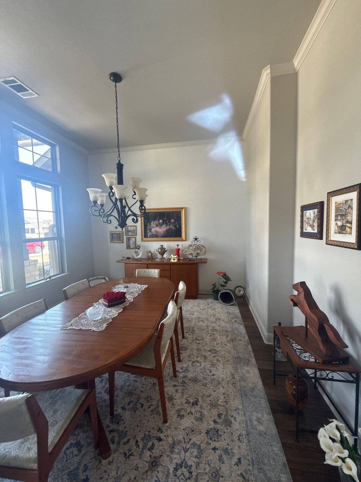 Dining room before painting in Liberty Hill, TX by Hill Country Painting