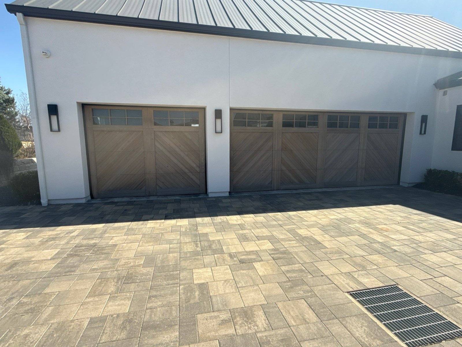 Garage exterior ahead of garage door staining in Austin, TX by Hill Country Painting