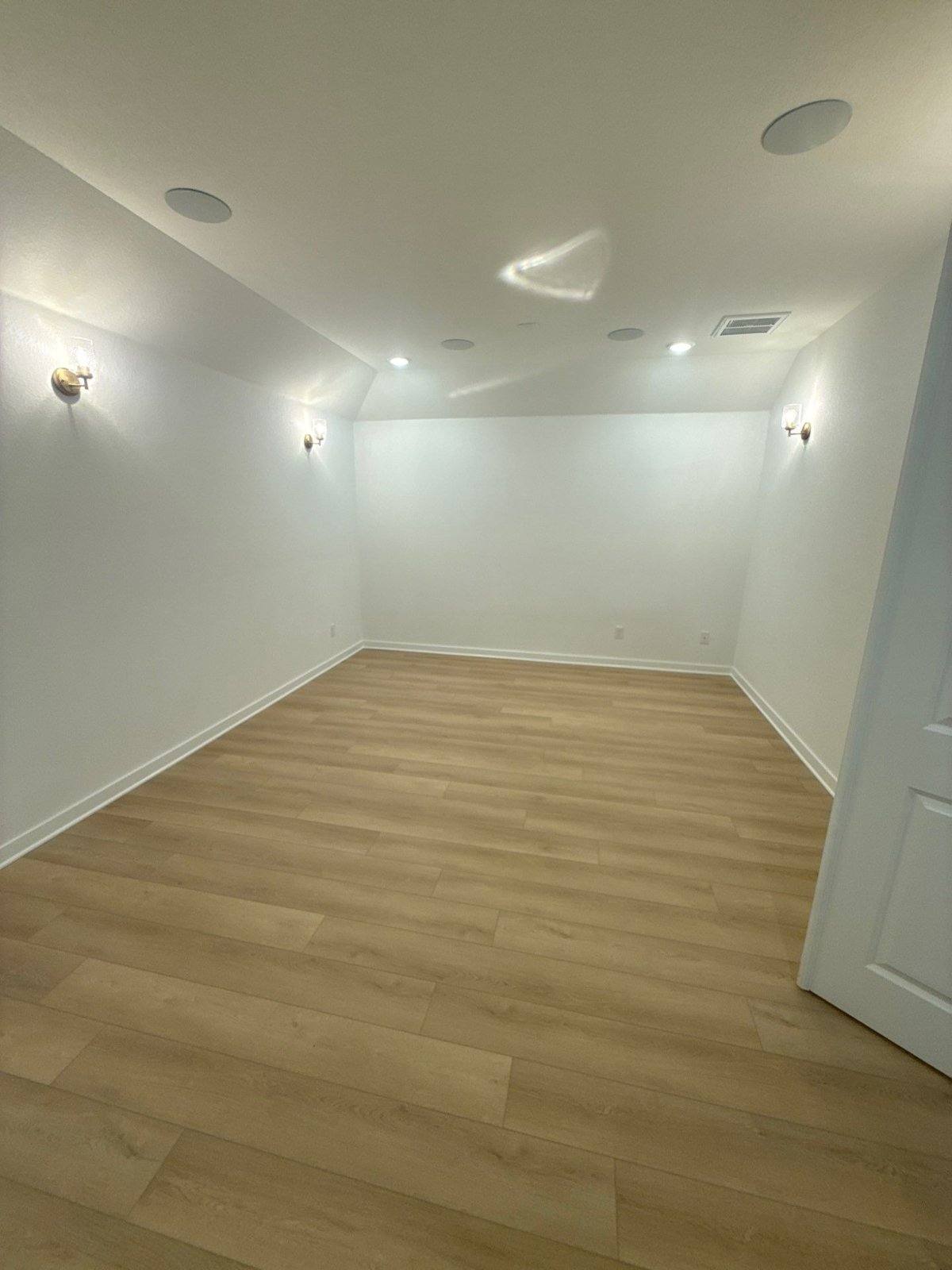 Theater room before painting in Pflugerville, TX by Hill Country Painting