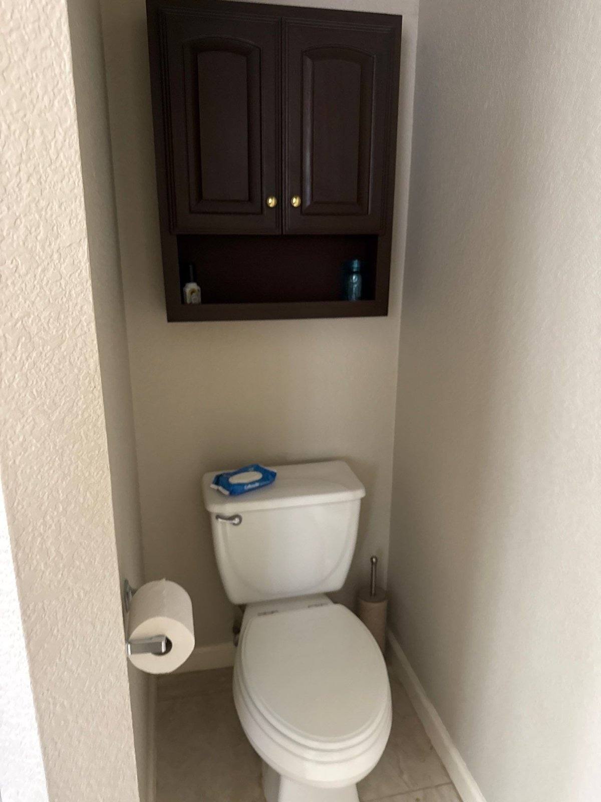 Half bathroom before painting in Round Rock, TX by Hill Country Painting
