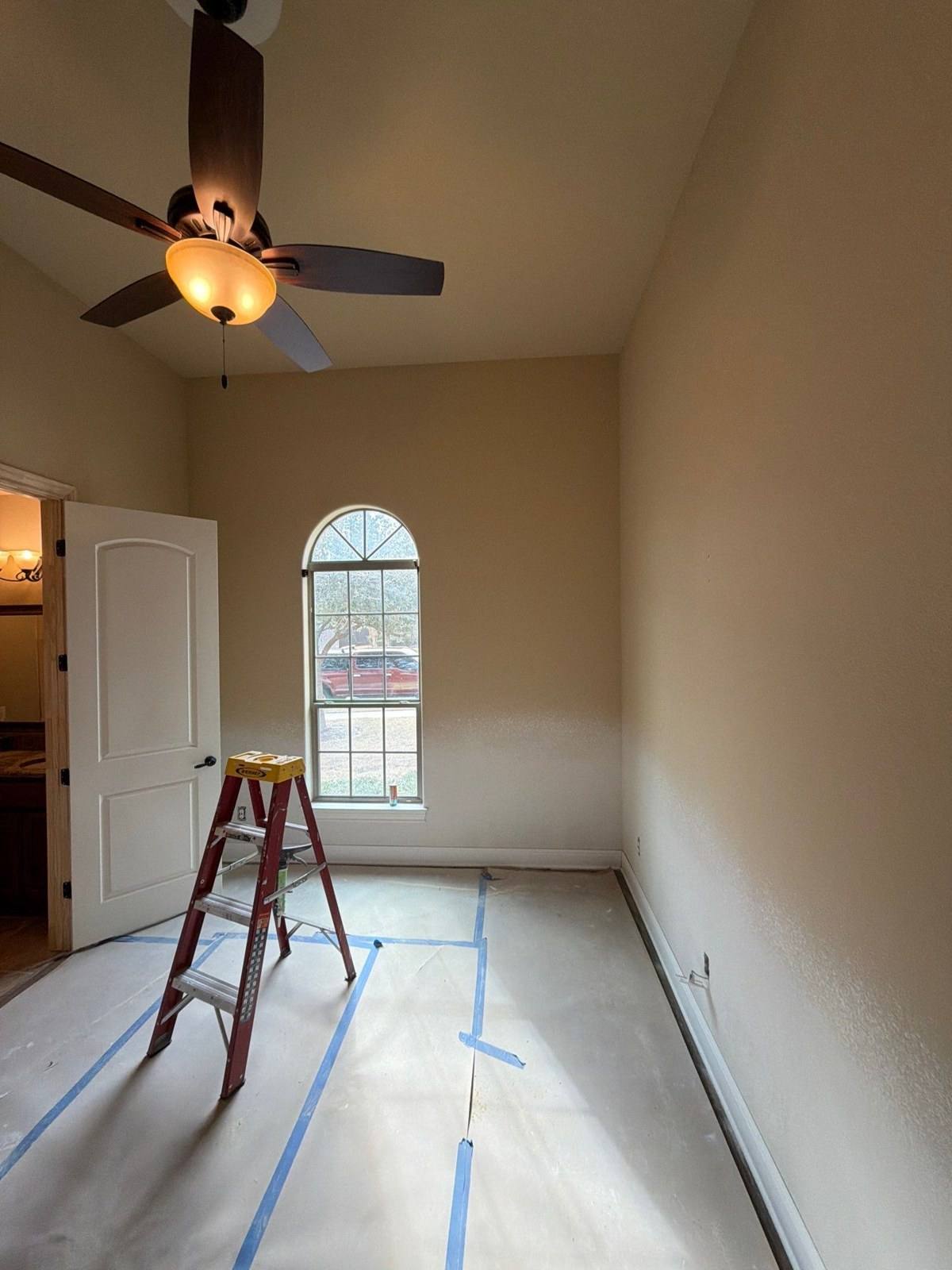 Bedroom before painting in Leander, TX by Hill Country Painting