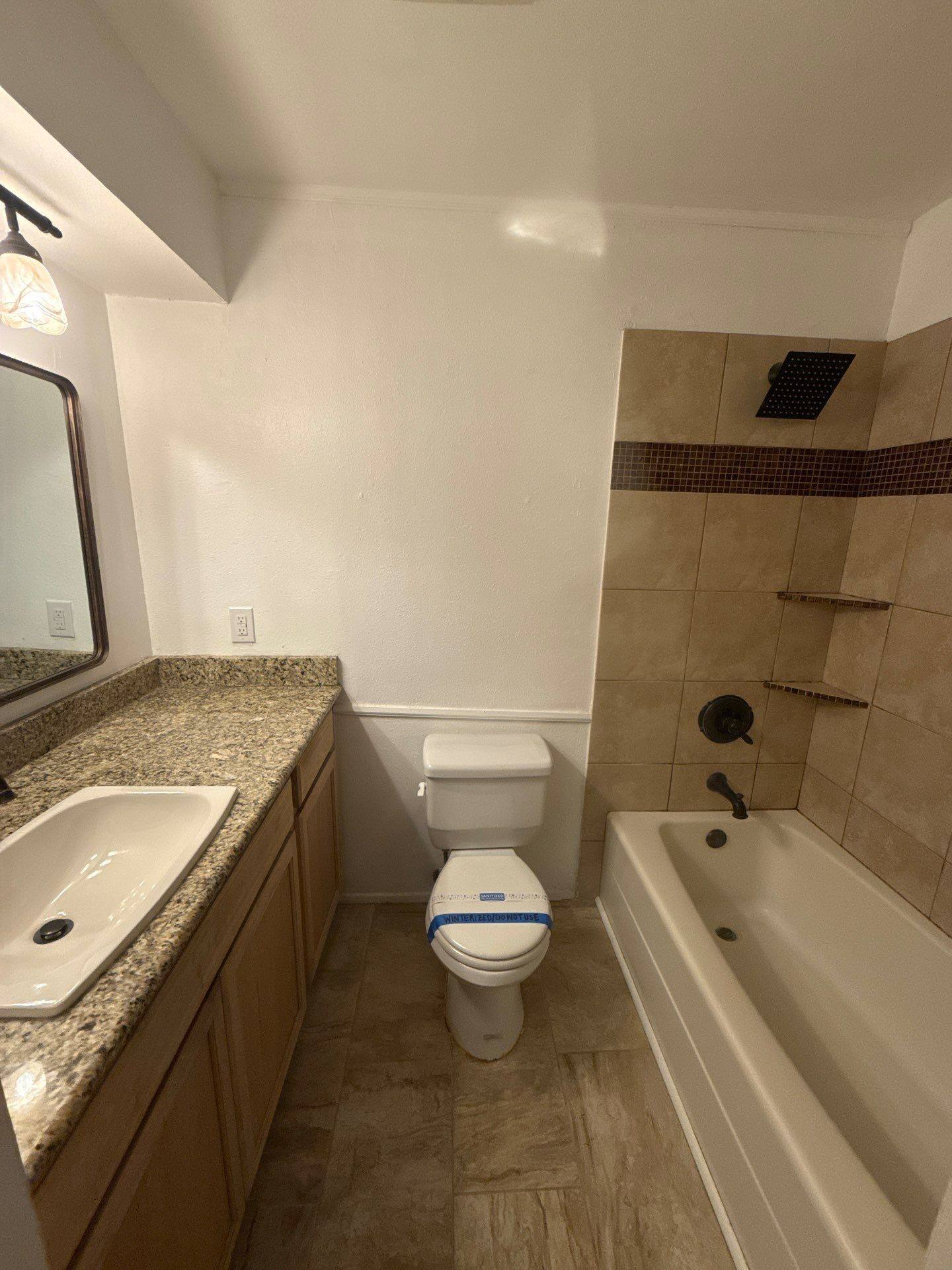 Bathroom ahead of interior painting in Austin, TX by Hill Country Painting