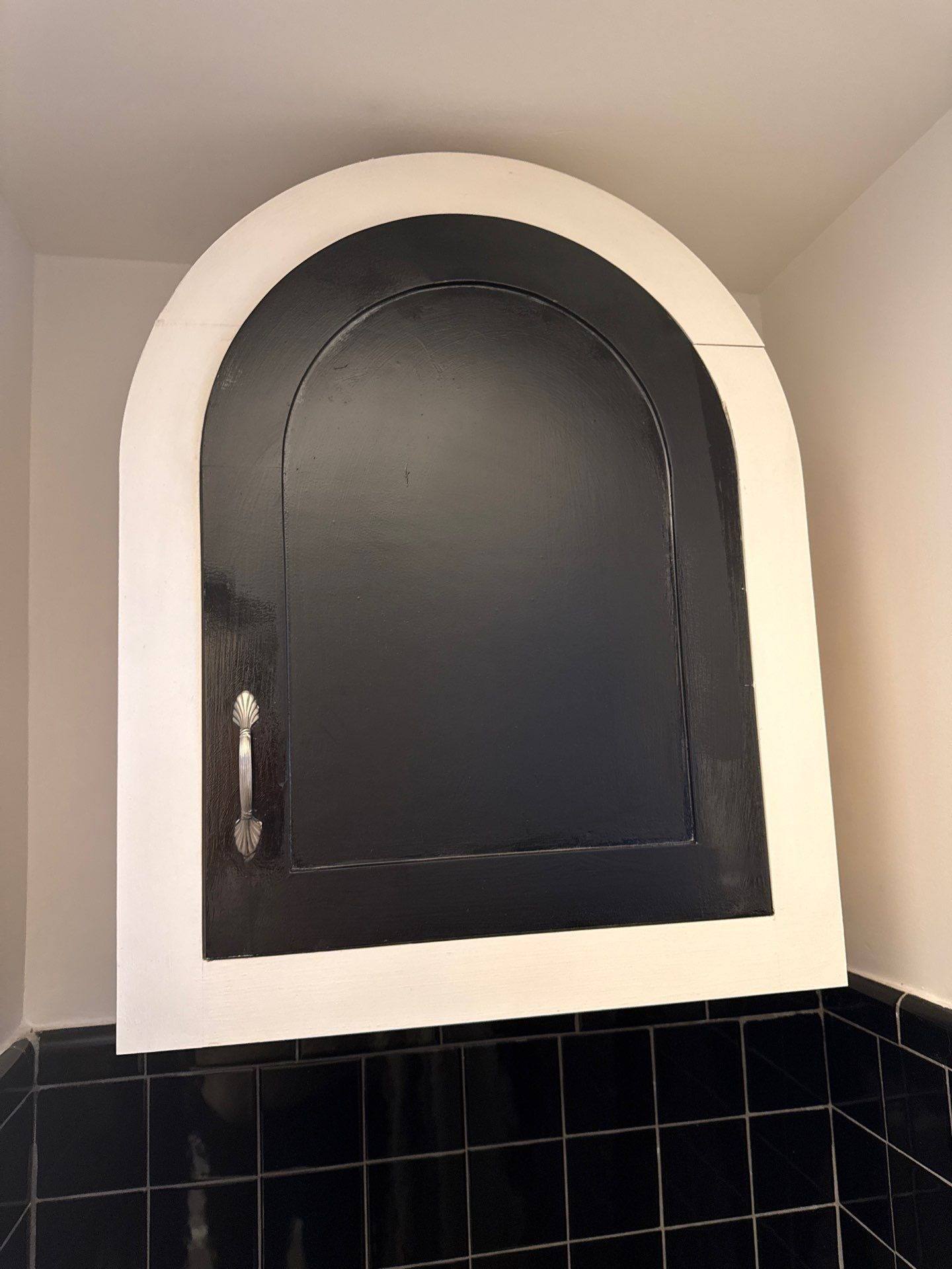 Bathroom cabinet ahead of cabinet painting in Austin, TX by Hill Country Painting