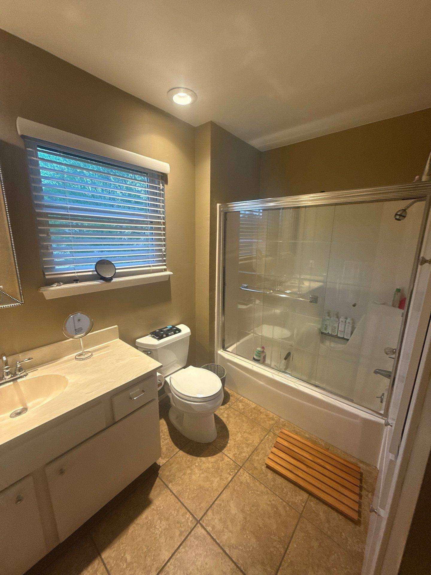 Bathroom ahead of interior painting in Austin, TX by Hill Country Painting