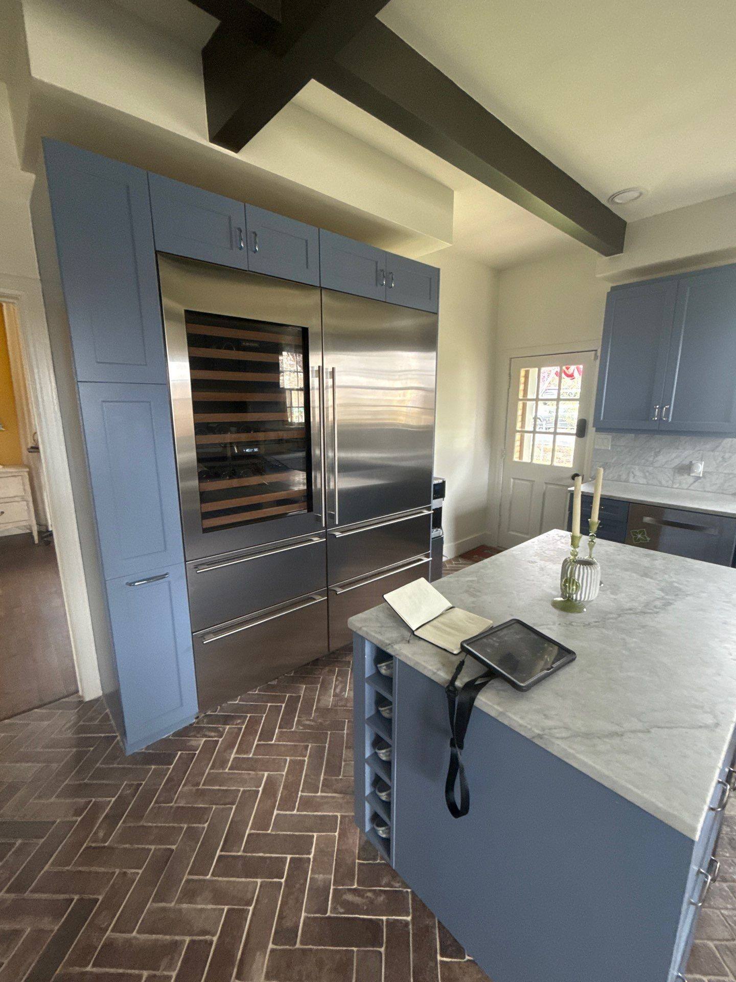 Pantry cabinetry ahead of cabinet painting in Austin, TX by Hill Country Painting