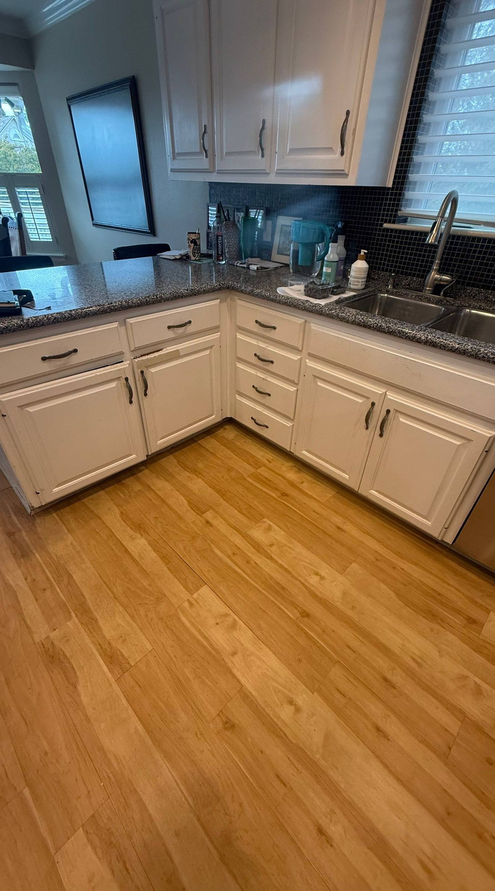 Kitchen cabinets ahead of cabinet painting in Austin, TX by Hill Country Painting