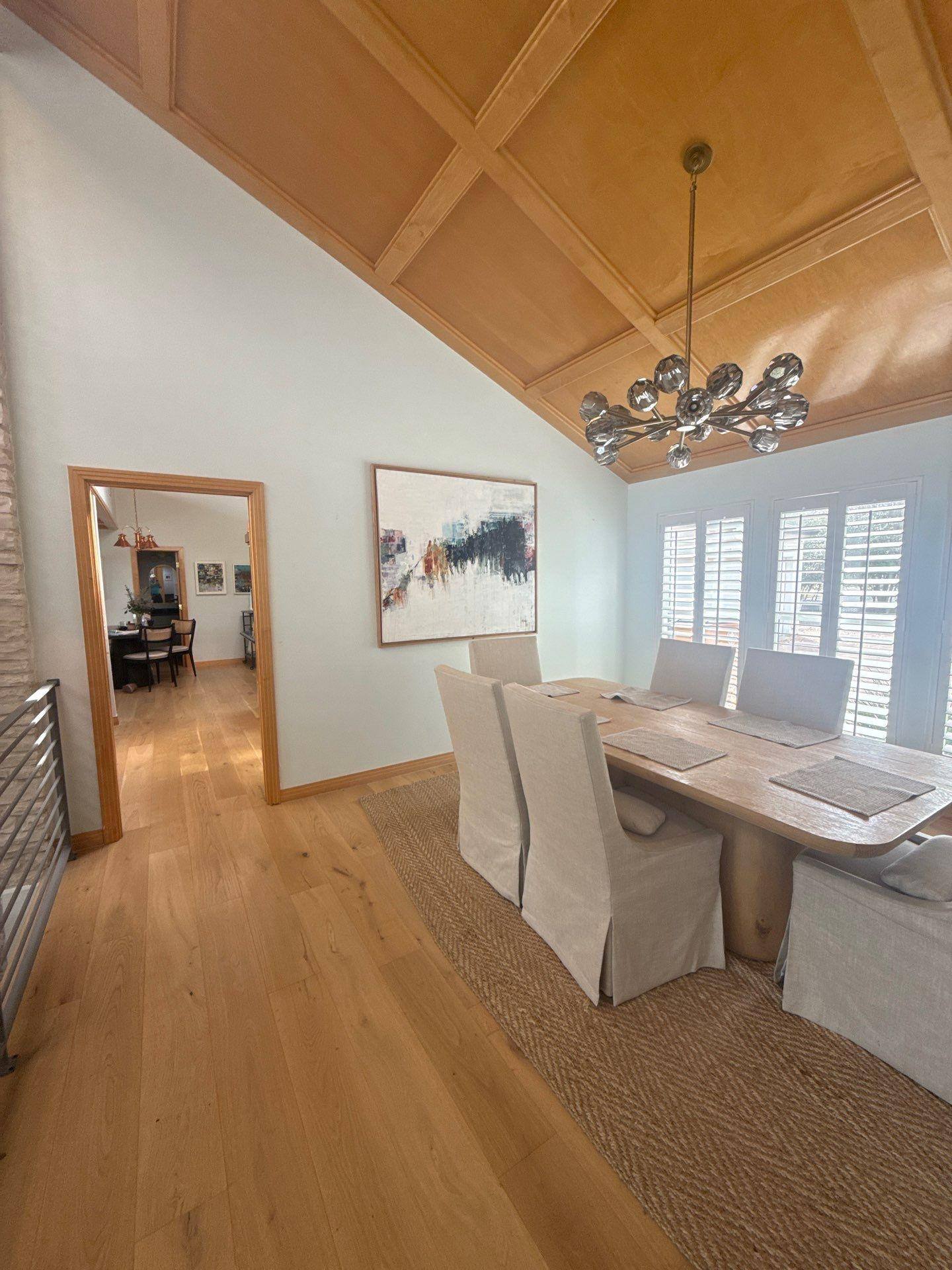 Dining room ahead of interior painting in Austin, TX by Hill Country Painting
