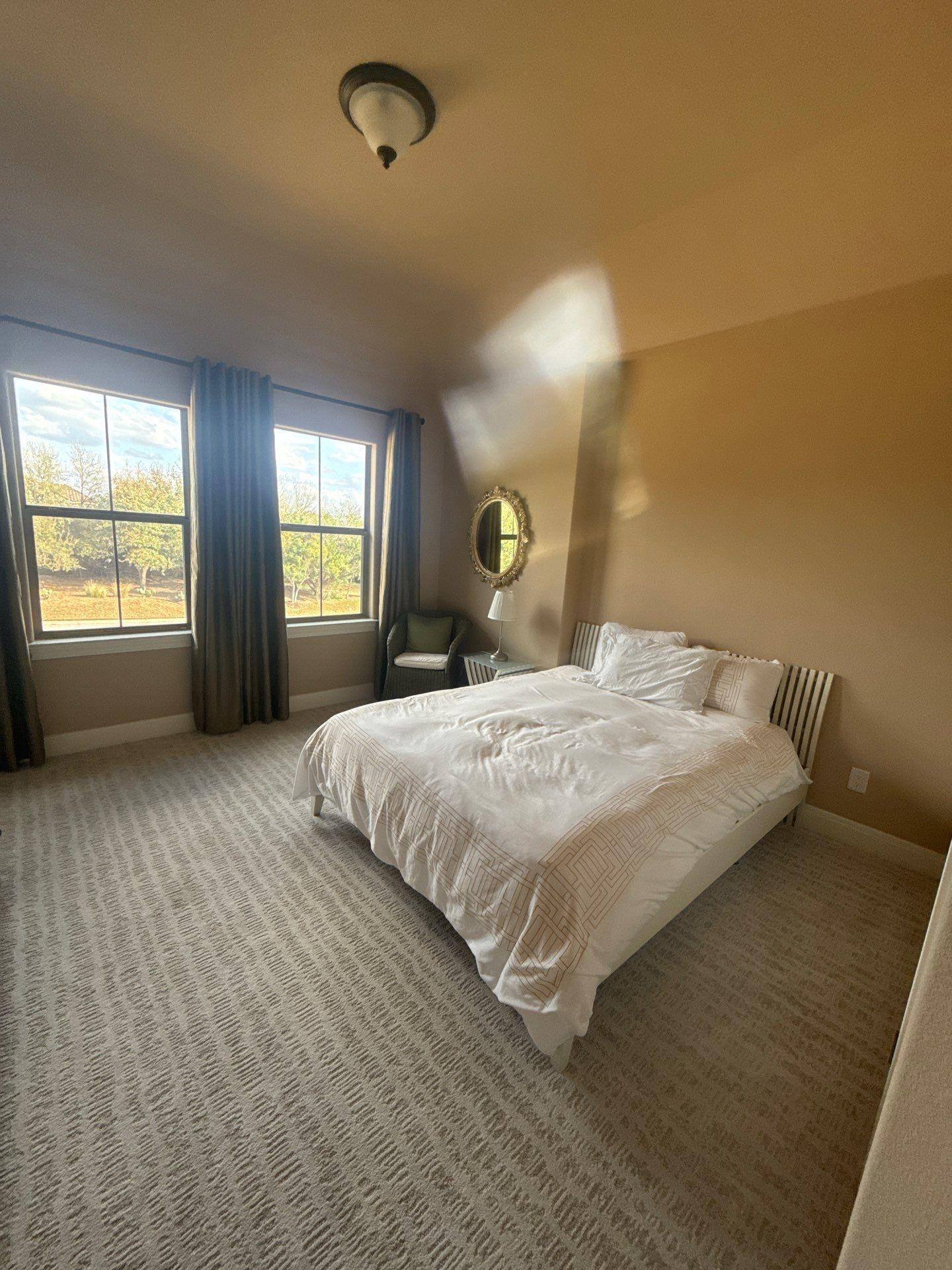 Upstairs bedroom ahead of interior painting in Austin, TX by Hill Country Painting