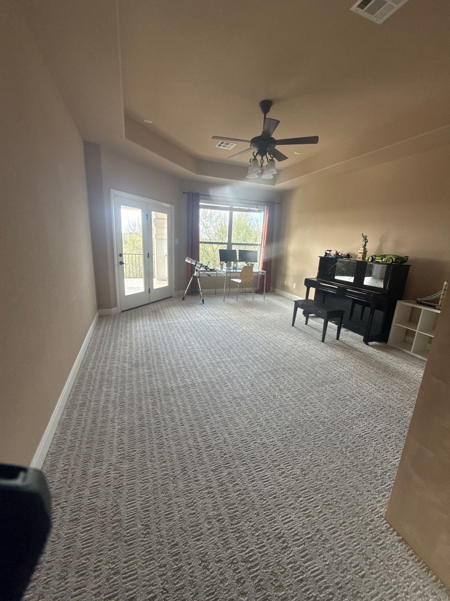 Back music room ahead of interior painting in Austin, TX by Hill Country Painting