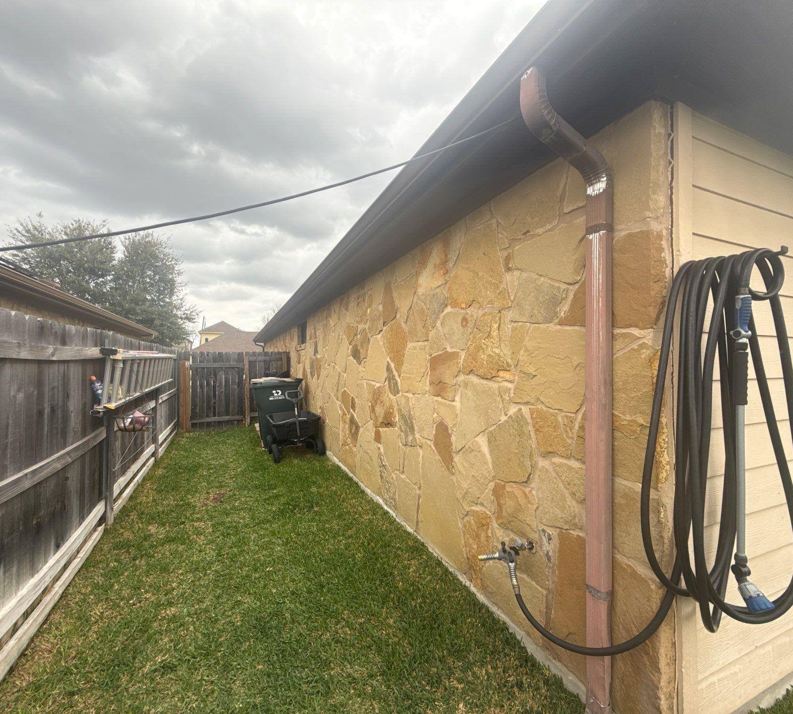 Right side of the house ahead of exterior painting in Georgetown, TX by Hill Country Painting