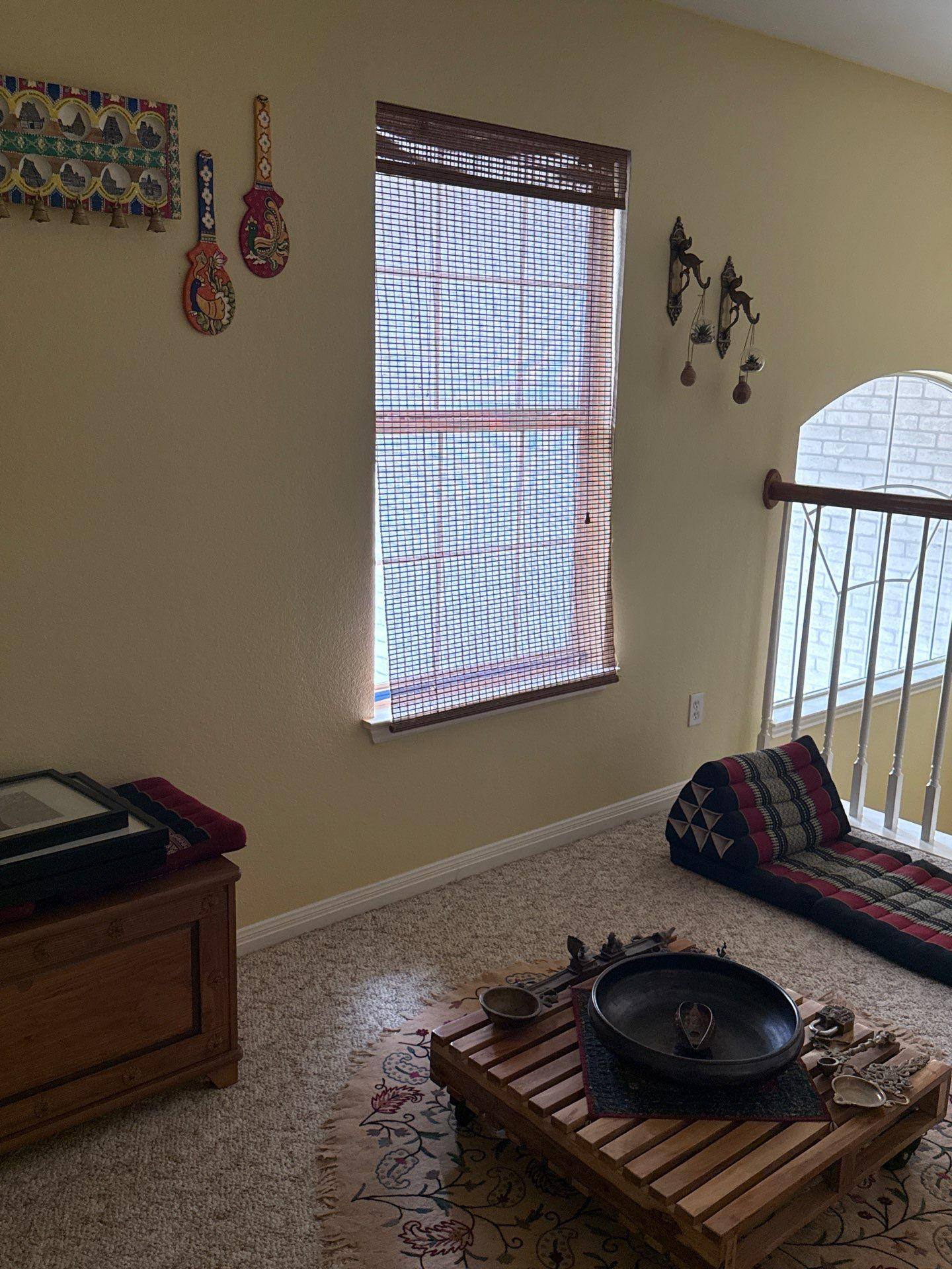 Media room ahead of interior painting in Austin, TX by Hill Country Painting