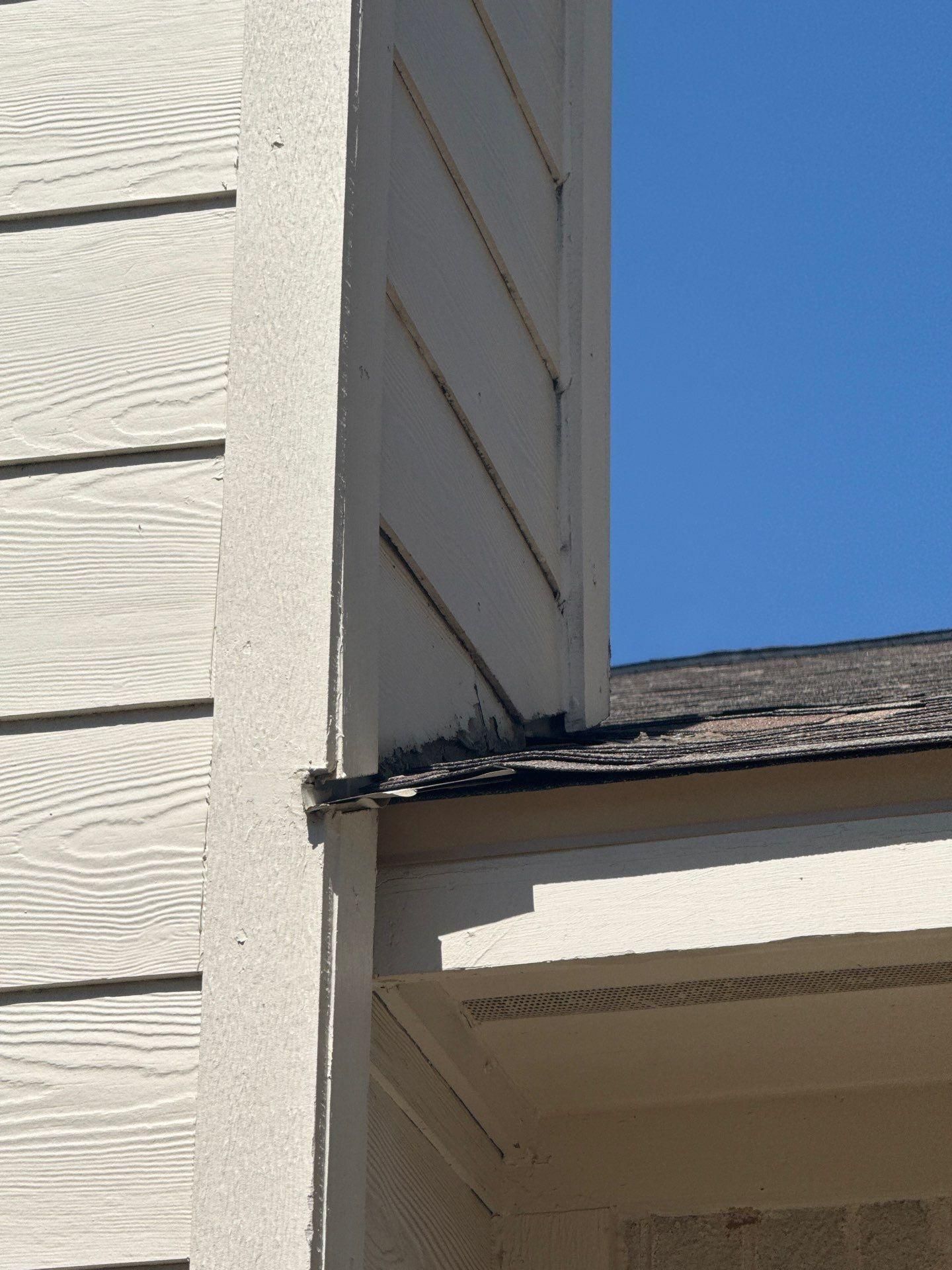 Chimney siding ahead of carpentry repair and painting in Cedar Park, TX by Hill Country Painting