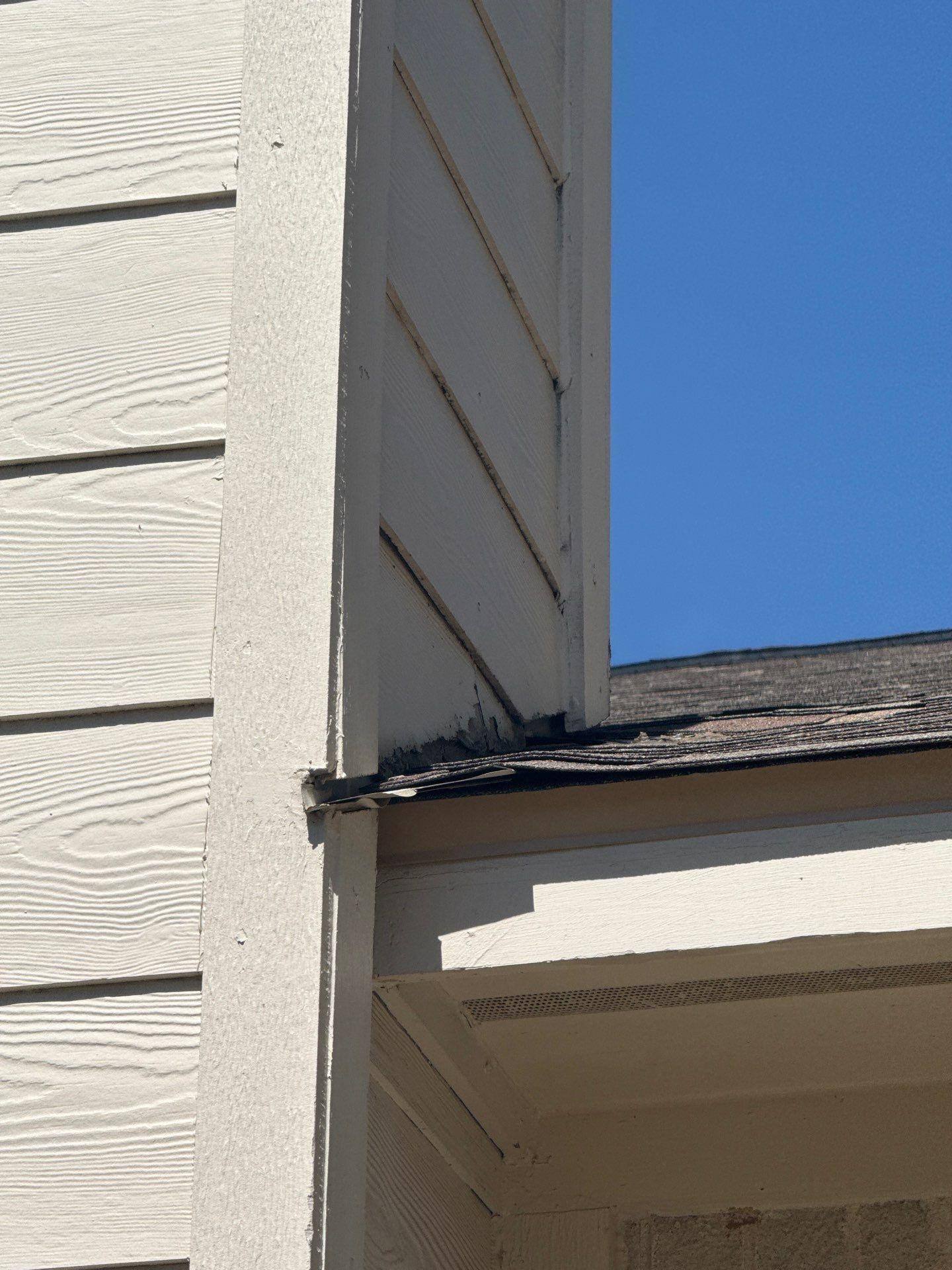 Chimney siding ahead of carpentry repair and painting in Cedar Park, TX by Hill Country Painting