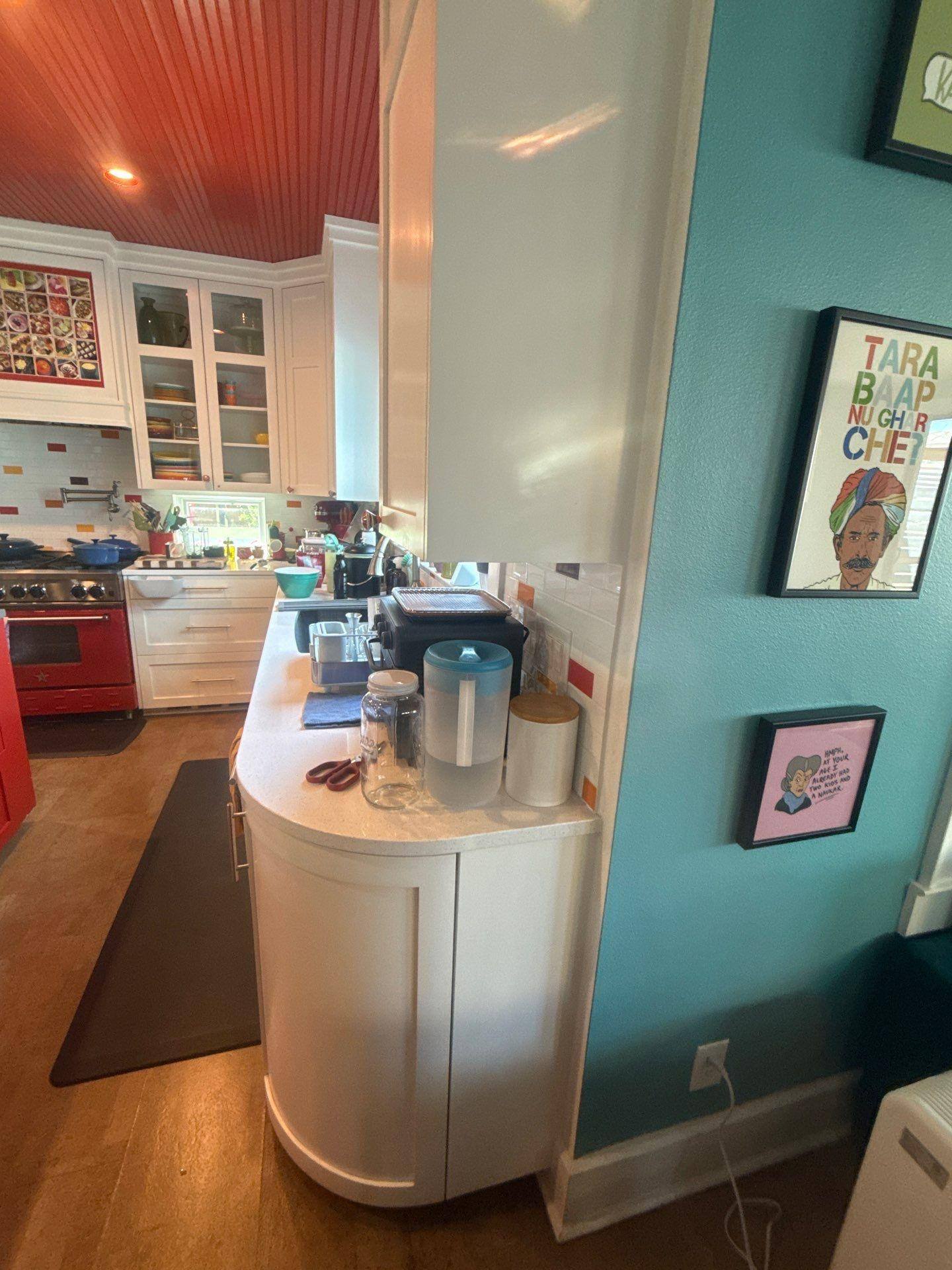 Kitchen cabinetry ahead of painting in Austin, TX by Hill Country Painting