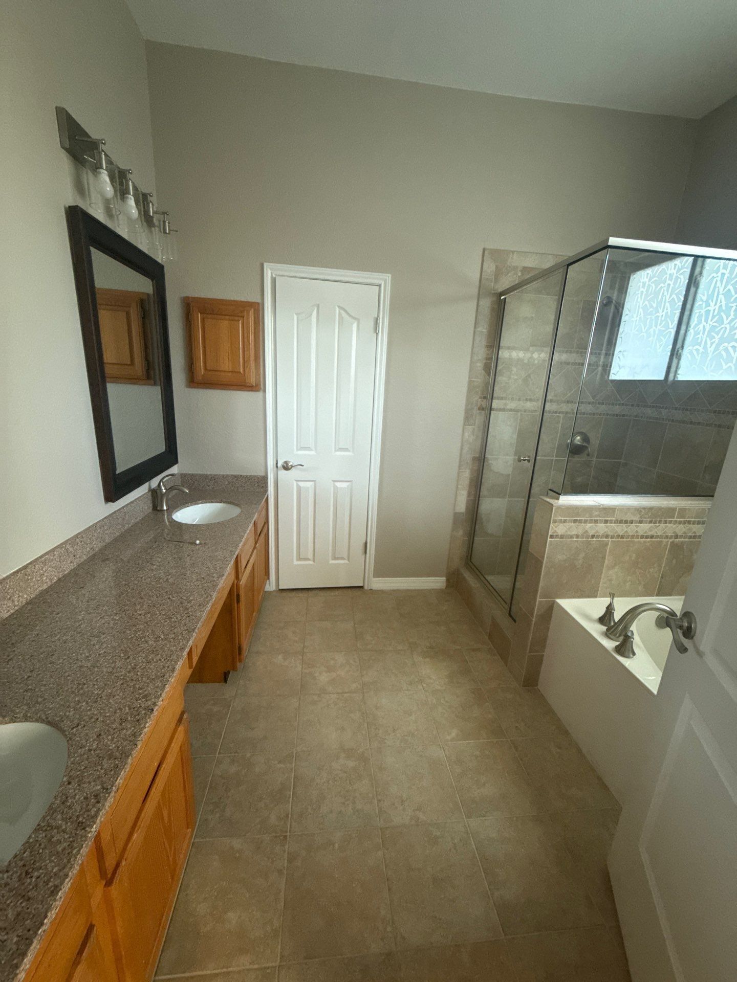 Master bathroom ahead of interior painting in Austin, TX by Hill Country Painting