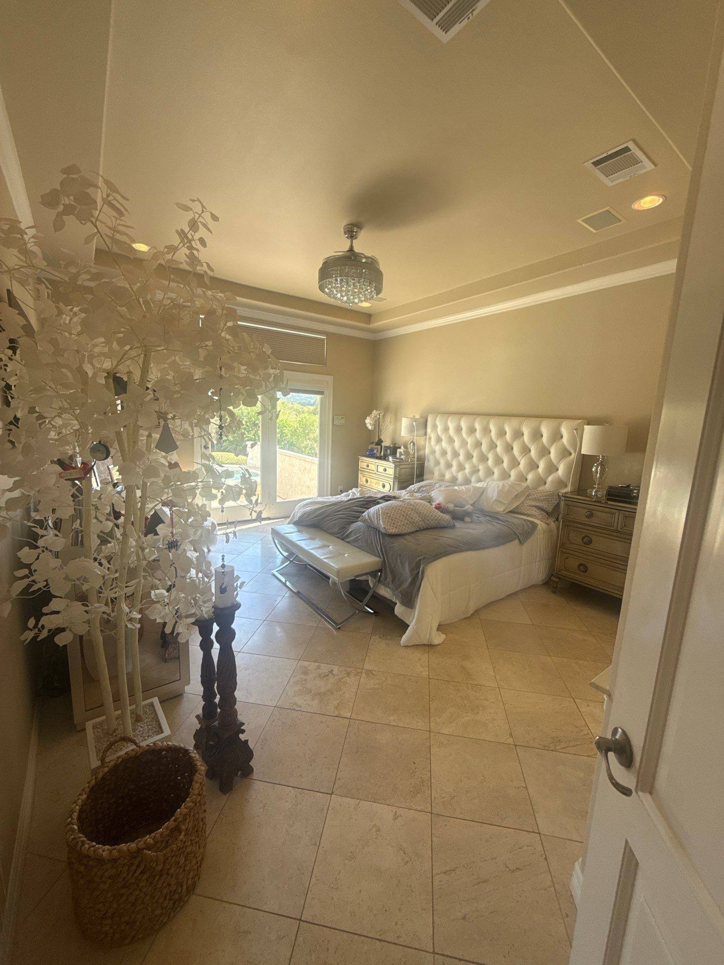 Master bedroom ahead of painting in Austin, TX by Hill Country Painting