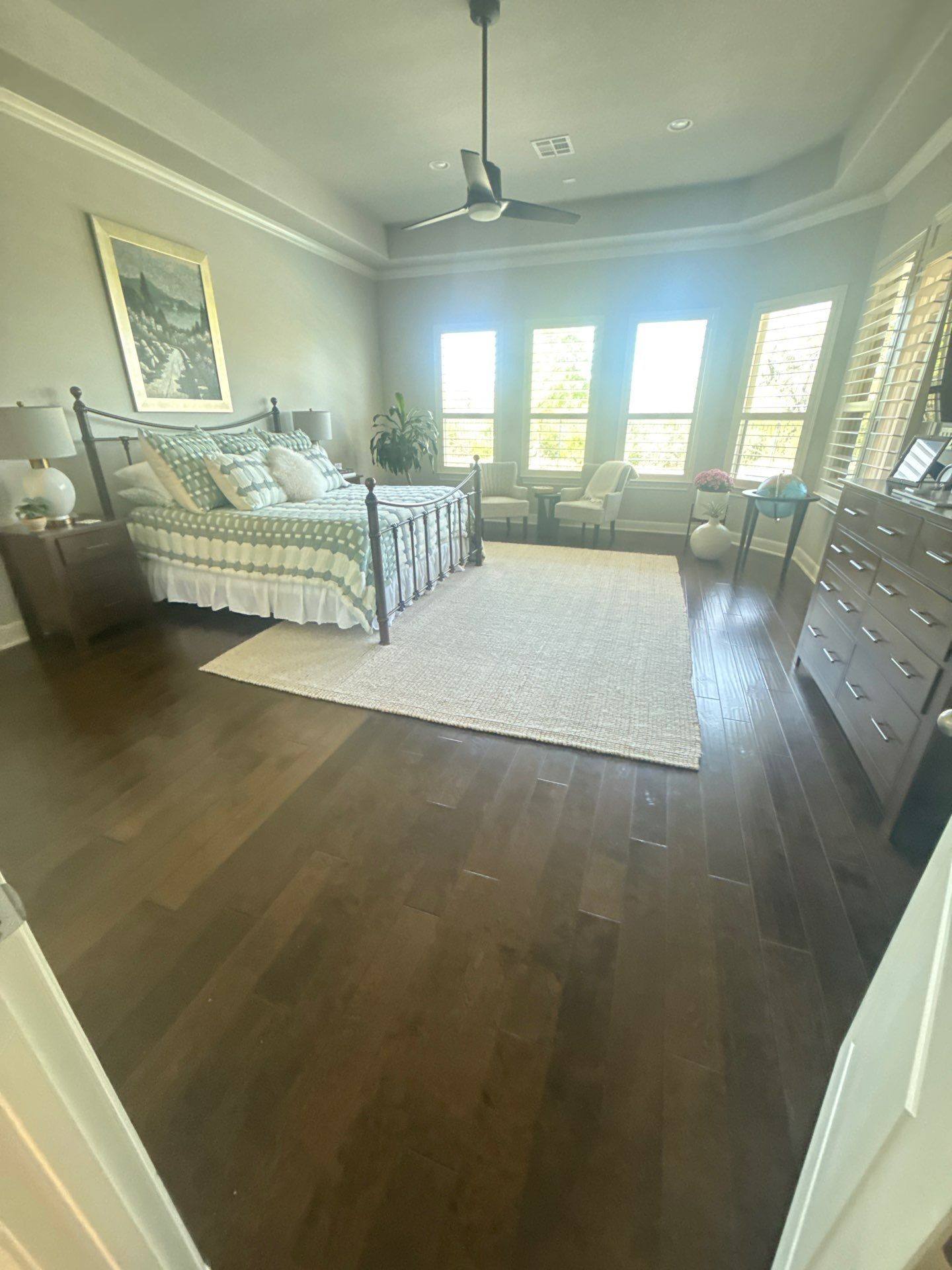 Master bedroom ahead of painting in Austin, TX by Hill Country Painting