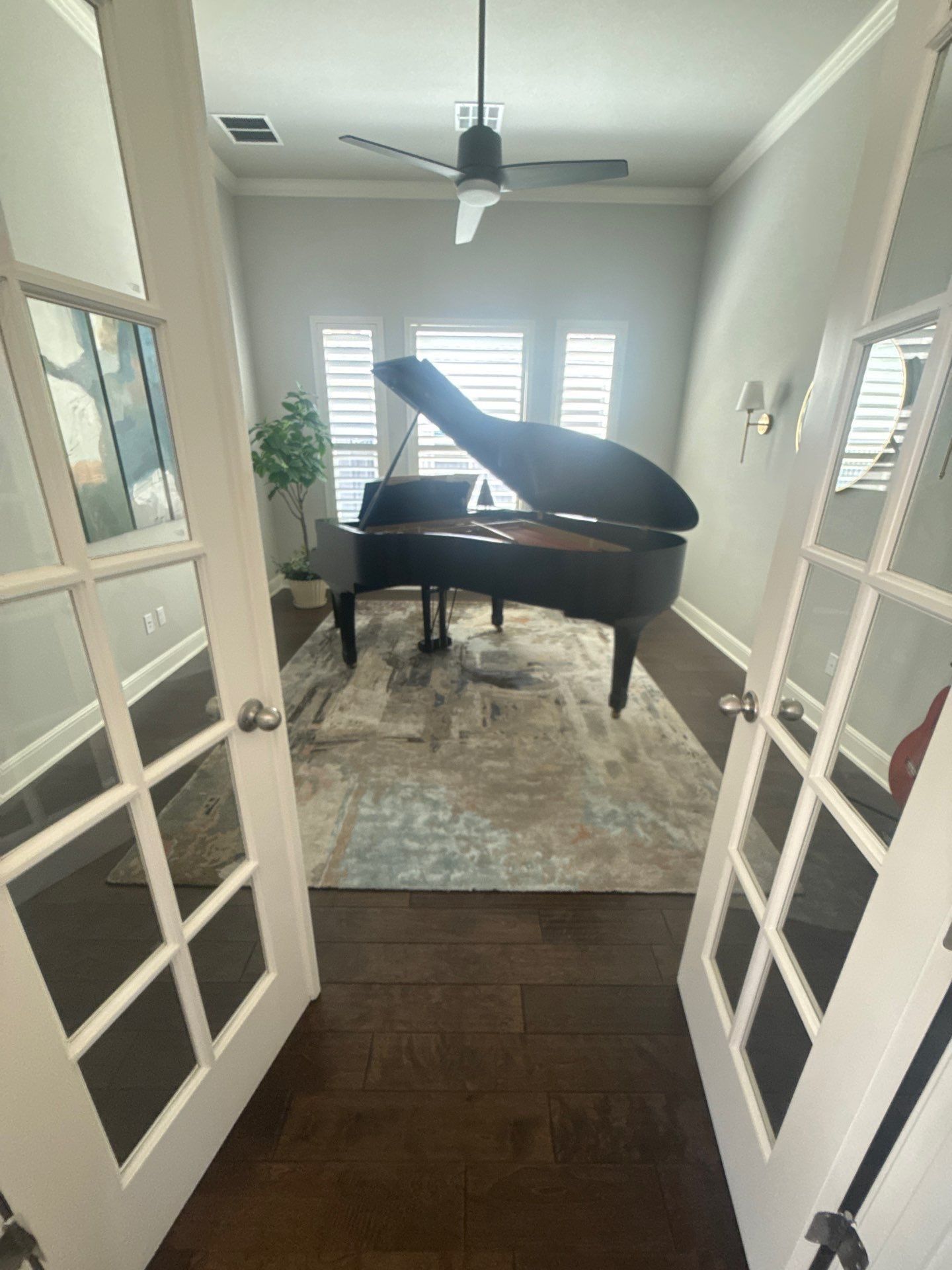 Piano room ahead of painting in Austin, TX by Hill Country Painting