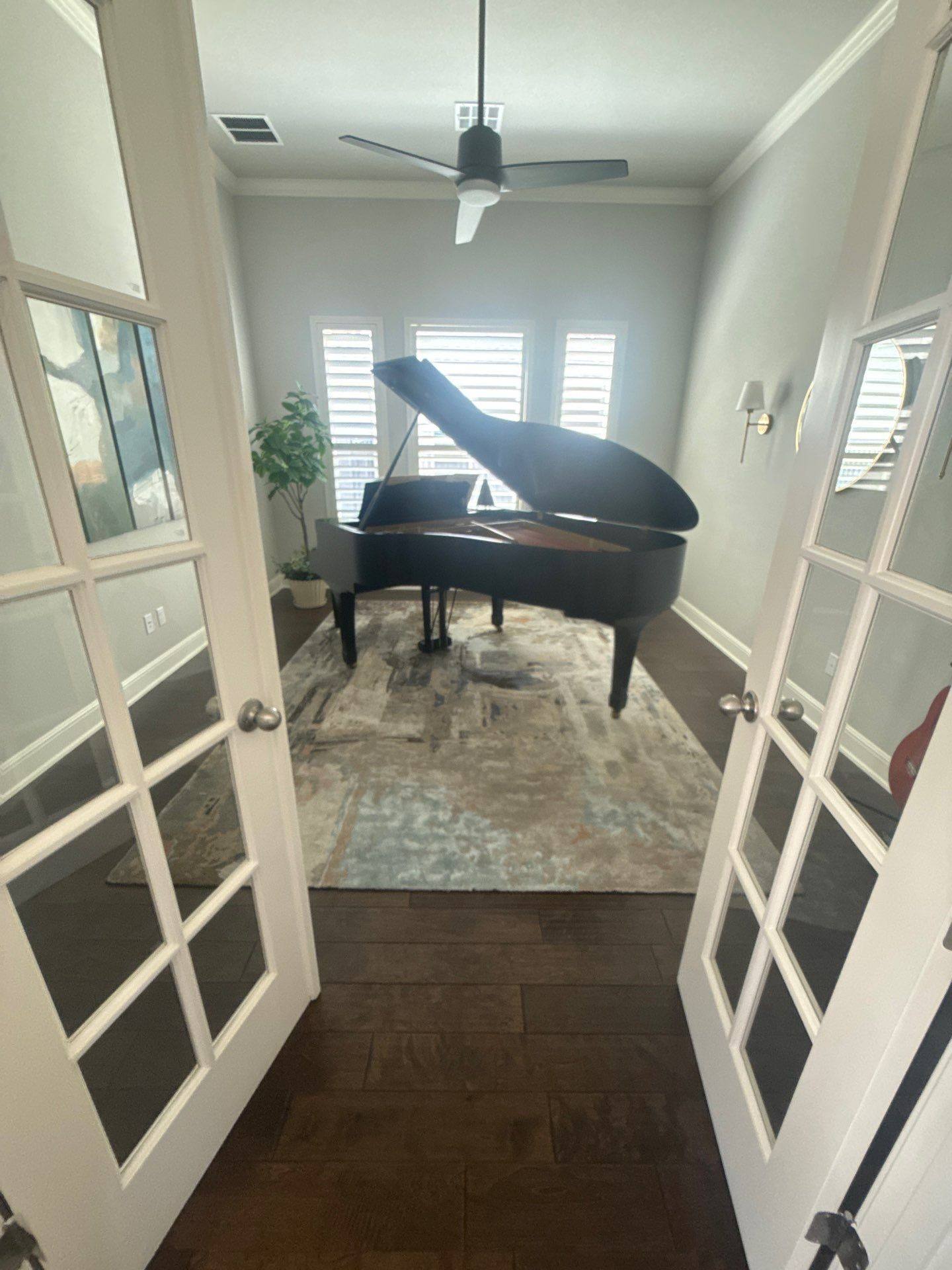 Piano room ahead of painting in Austin, TX by Hill Country Painting