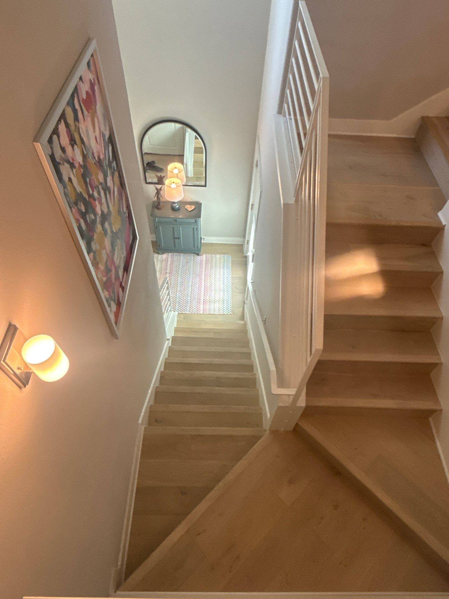 Stairwell and entry ahead of painting in Austin, TX by Hill Country Painting