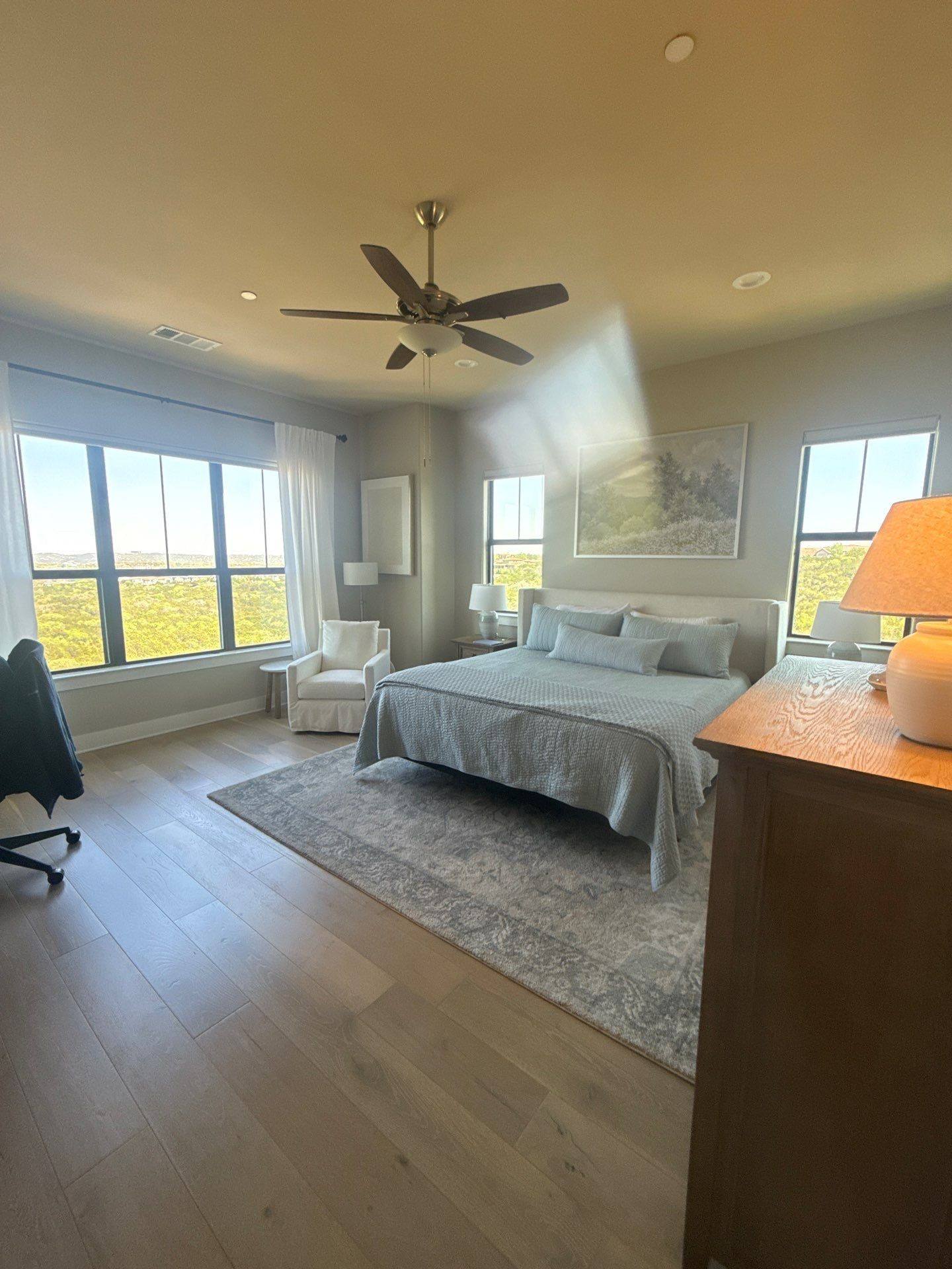 Master bedroom ahead of painting in Austin, TX by Hill Country Painting