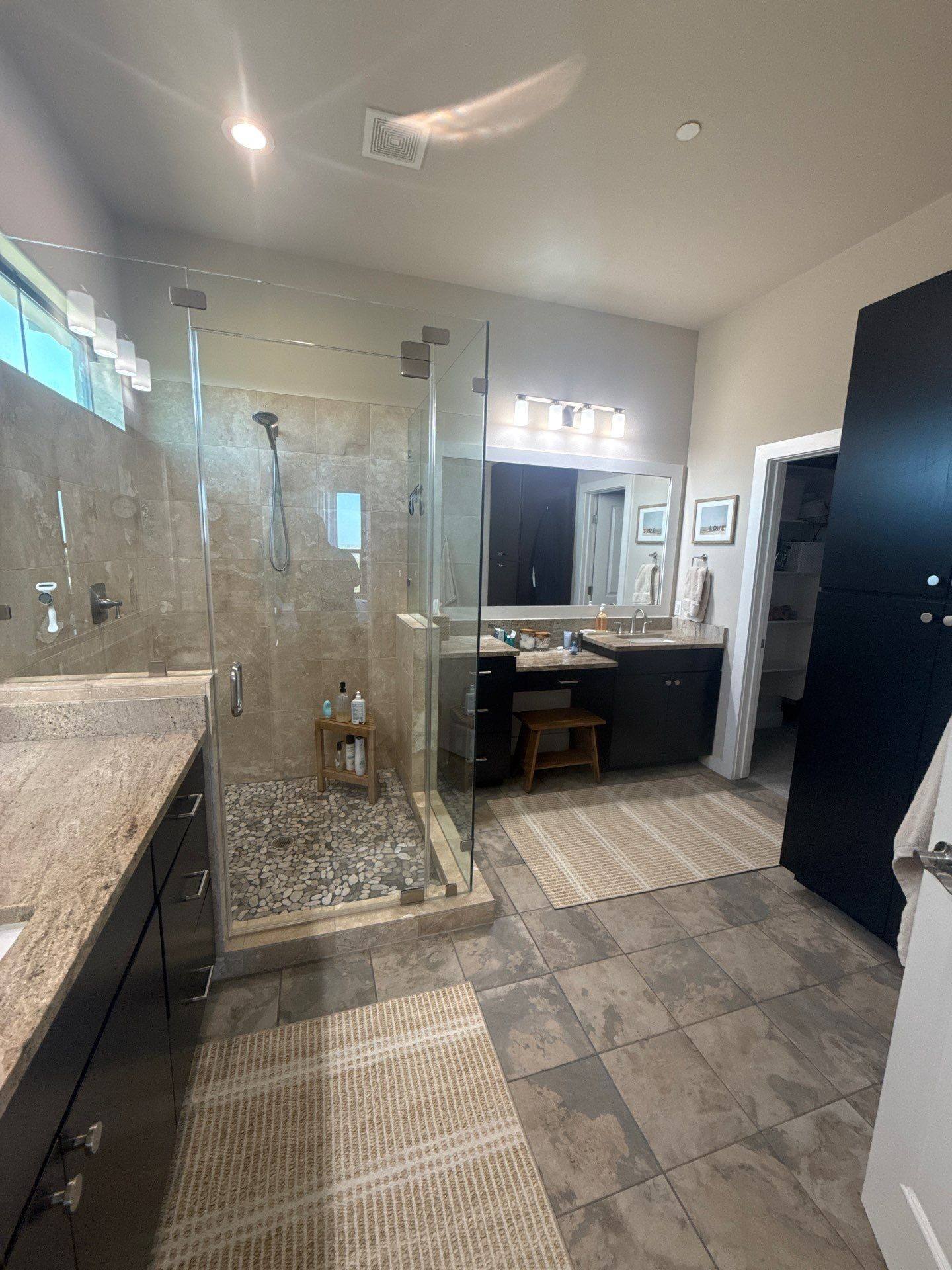 Master bathroom ahead of painting in Austin, TX by Hill Country Painting