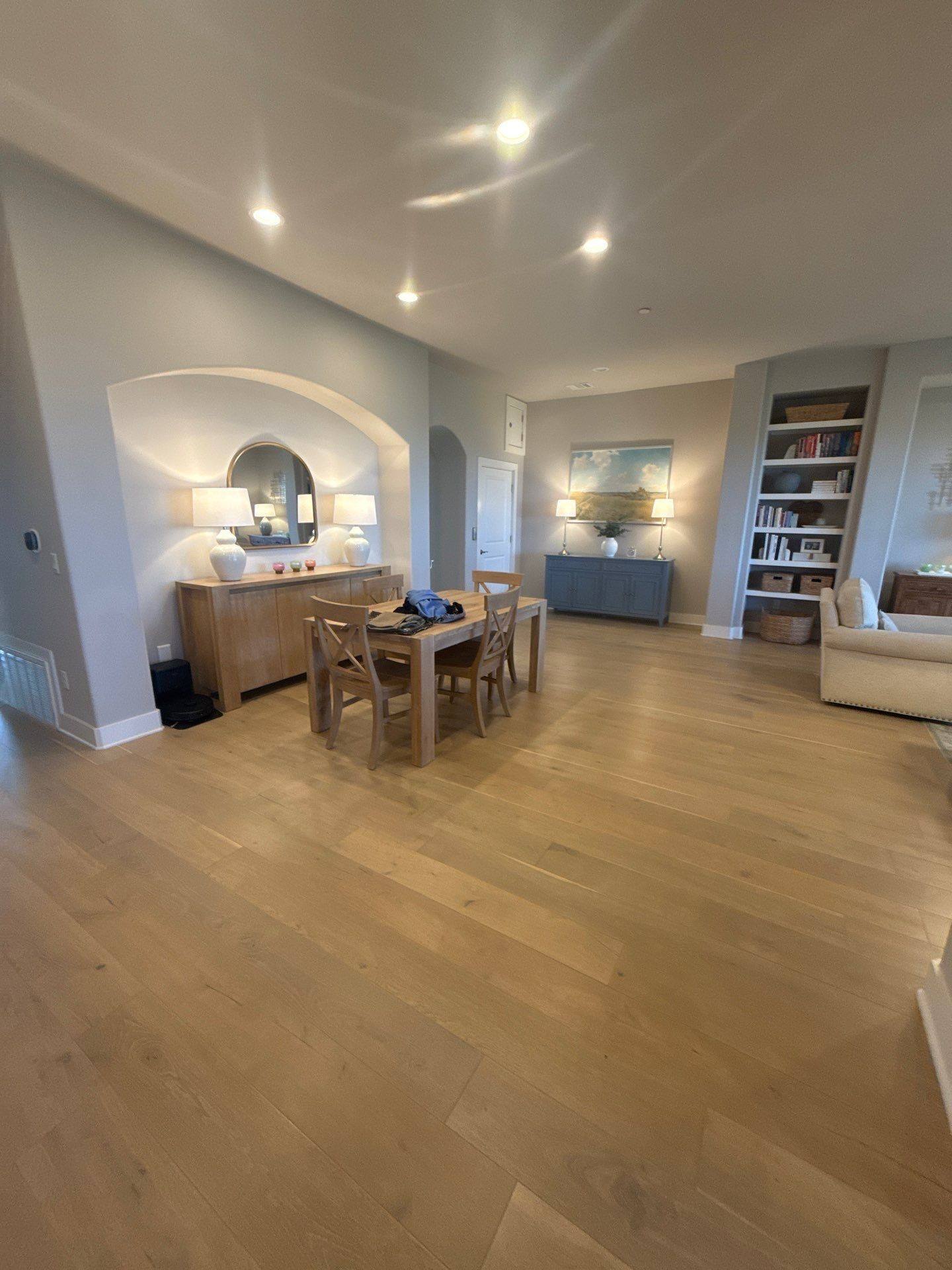 Dining room and entry ahead of painting in Austin, TX by Hill Country Painting