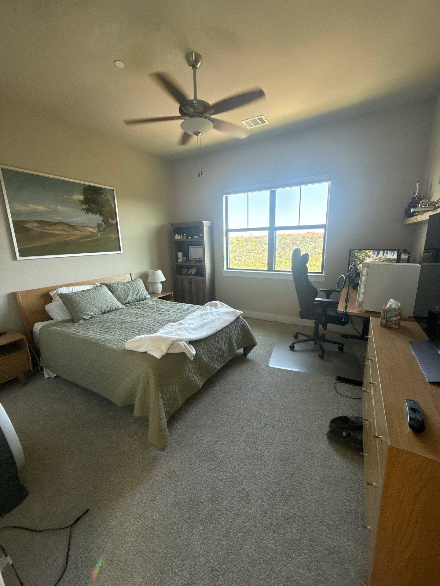 Bedroom ahead of painting in Austin, TX by Hill Country Painting