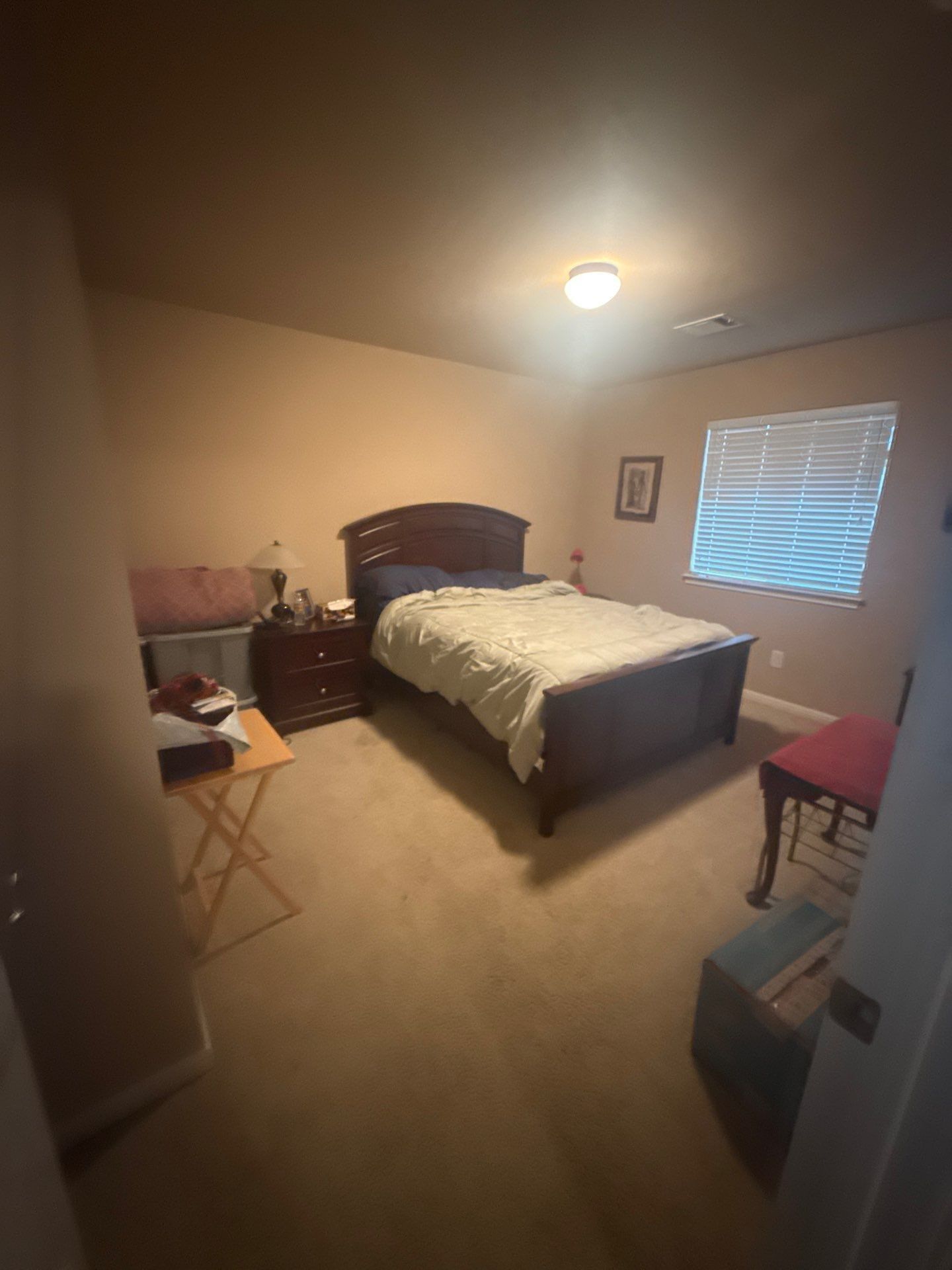 Bedroom ahead of painting in Pflugerville, TX by Hill Country Painting