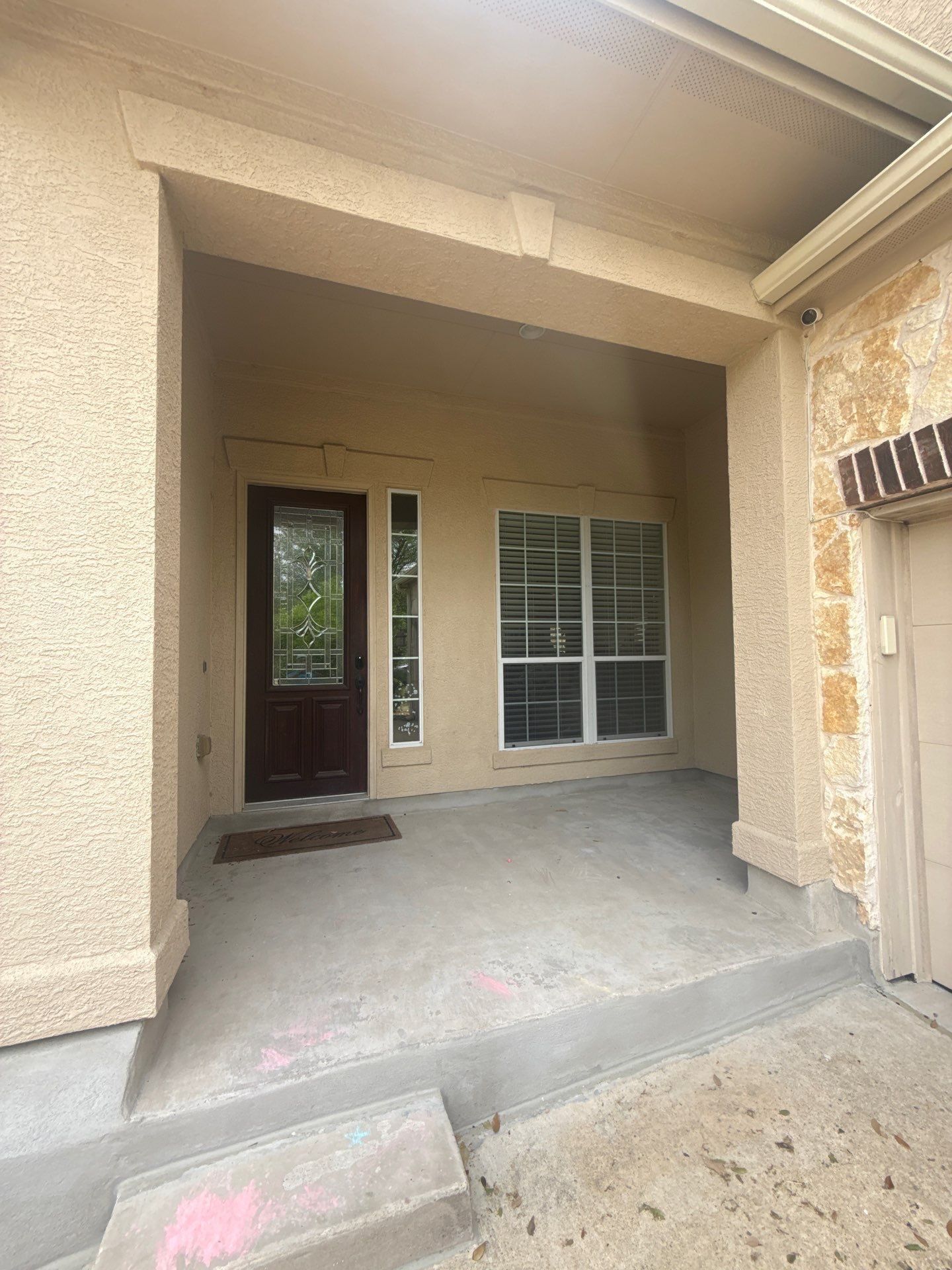 Front entryway ahead of painting in Austin, TX by Hill Country Painting