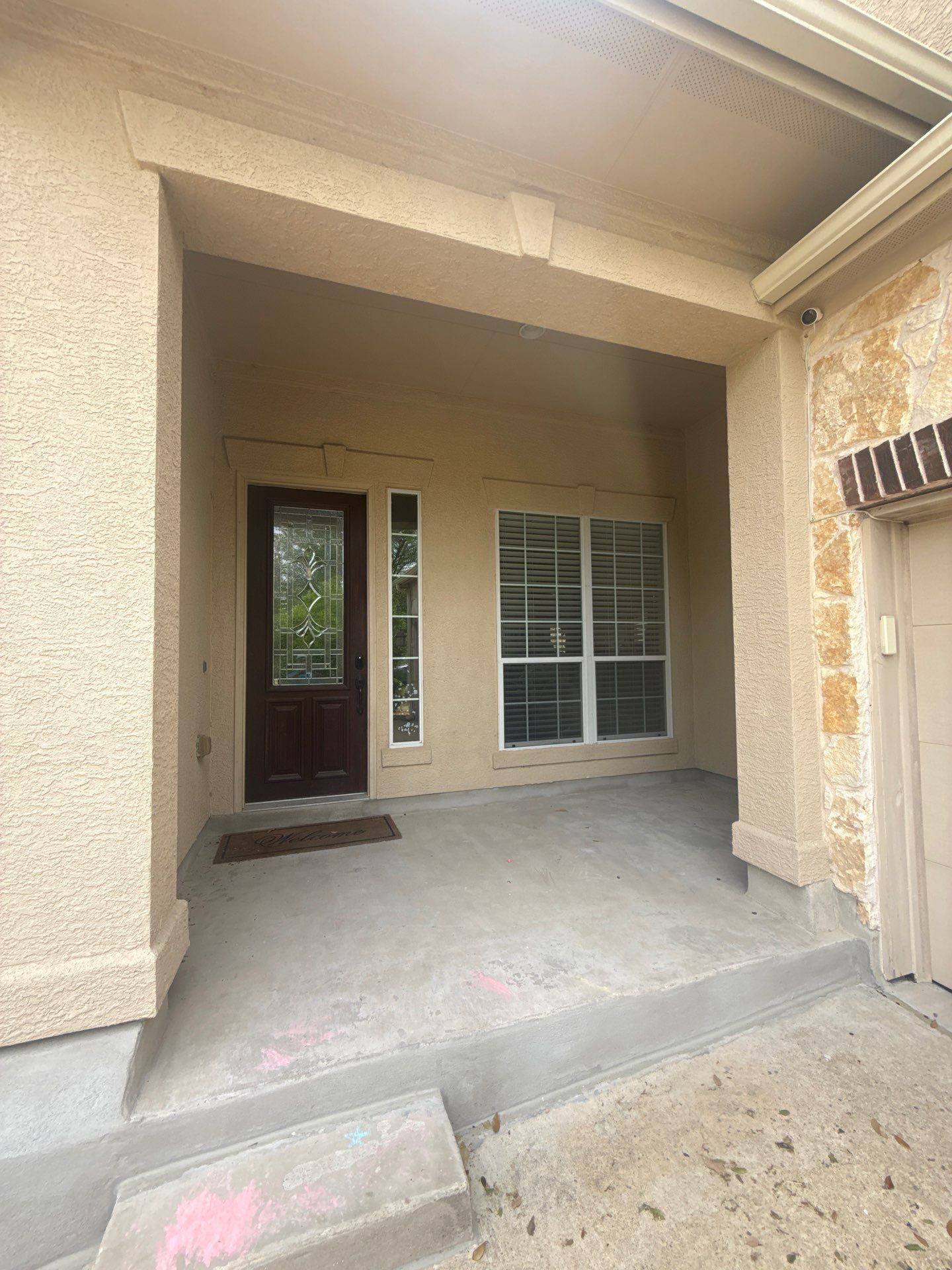 Front entryway ahead of painting in Austin, TX by Hill Country Painting