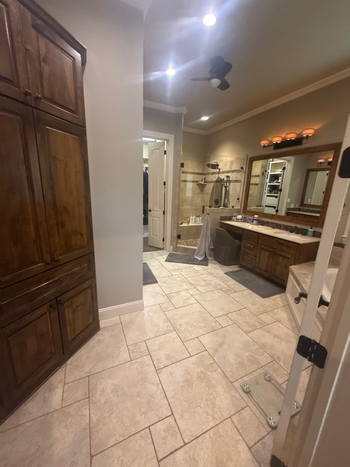 Master bathroom ahead of painting in Austin, TX by Hill Country Painting
