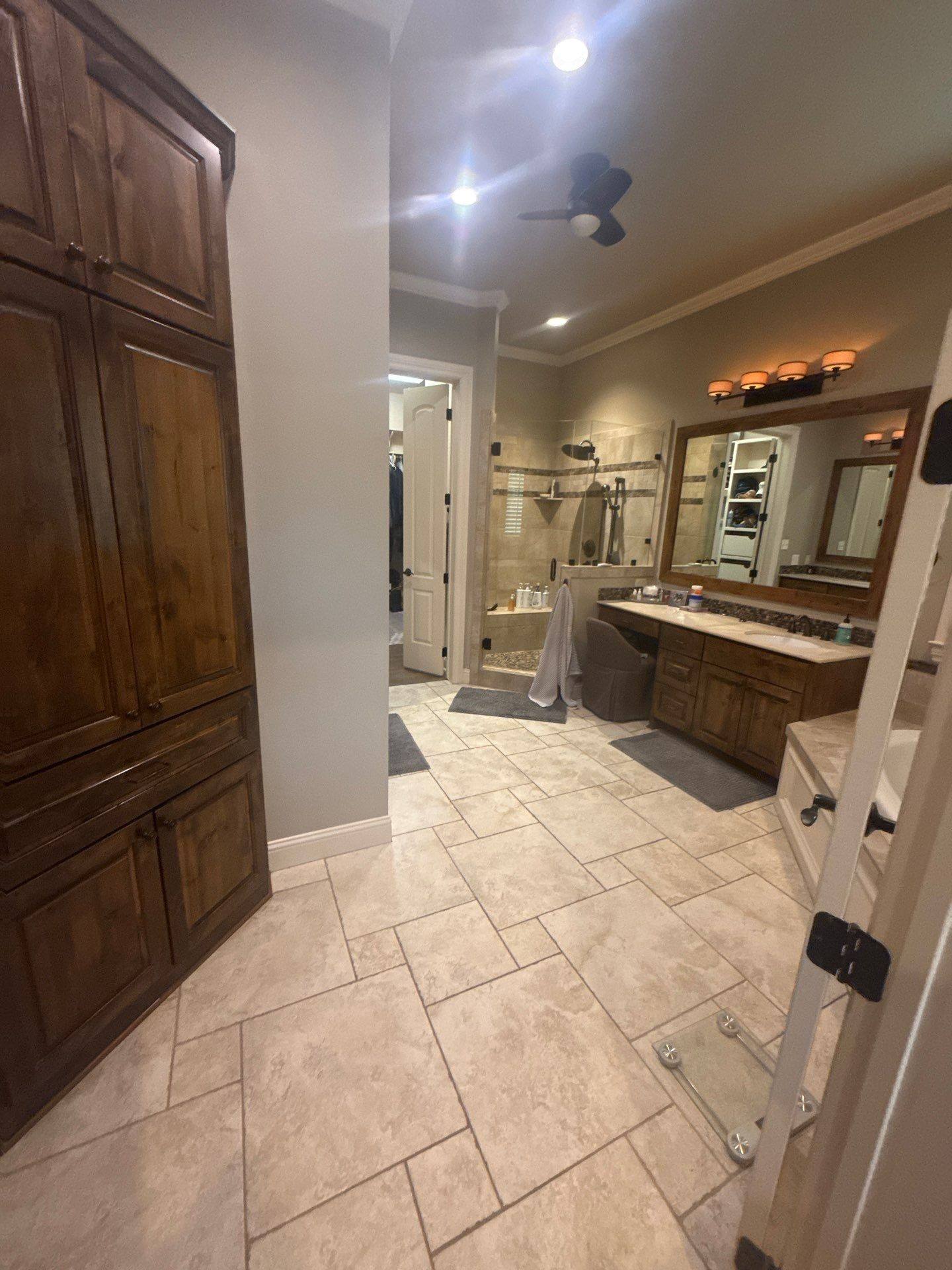 Master bathroom ahead of painting in Austin, TX by Hill Country Painting
