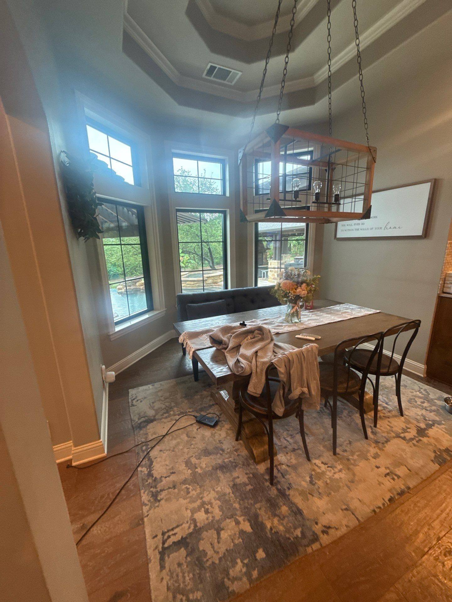 Dining nook ahead of painting in Austin, TX by Hill Country Painting
