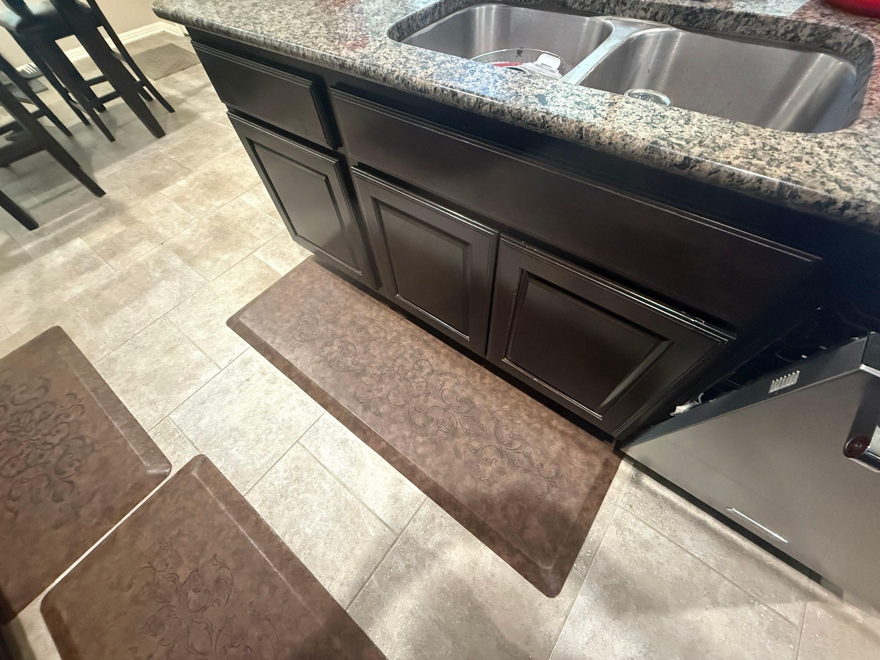 Kitchen island cabinets ahead of refinishing in Georgetown, TX by Hill Country Painting